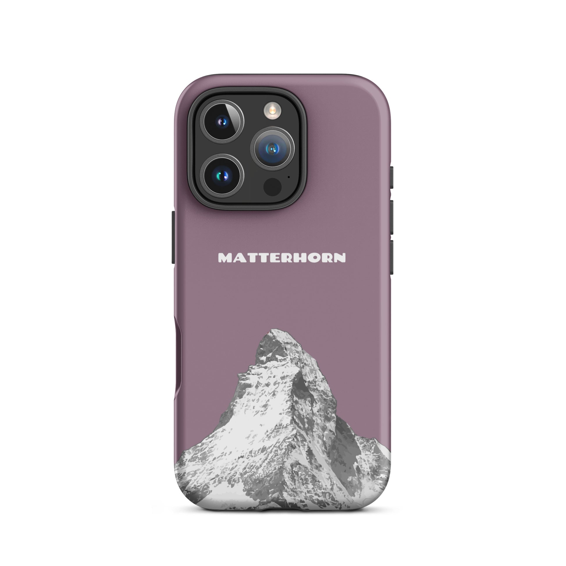 iPhone Case - Matterhorn - Pastellviolett: Hard Case für Apple iPhone mit dem ikonischen Berg bei Zermatt im Wallis.