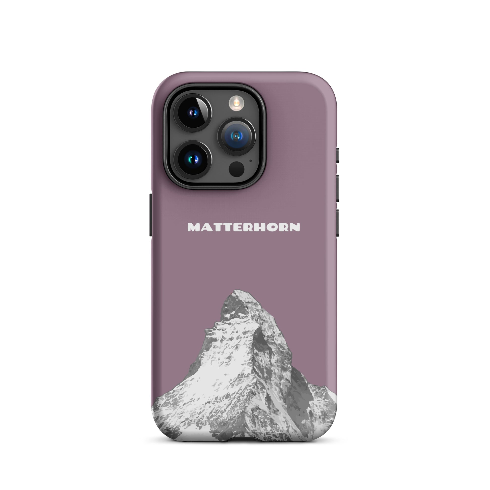iPhone Case - Matterhorn - Pastellviolett: Hard Case für Apple iPhone mit dem ikonischen Berg bei Zermatt im Wallis.