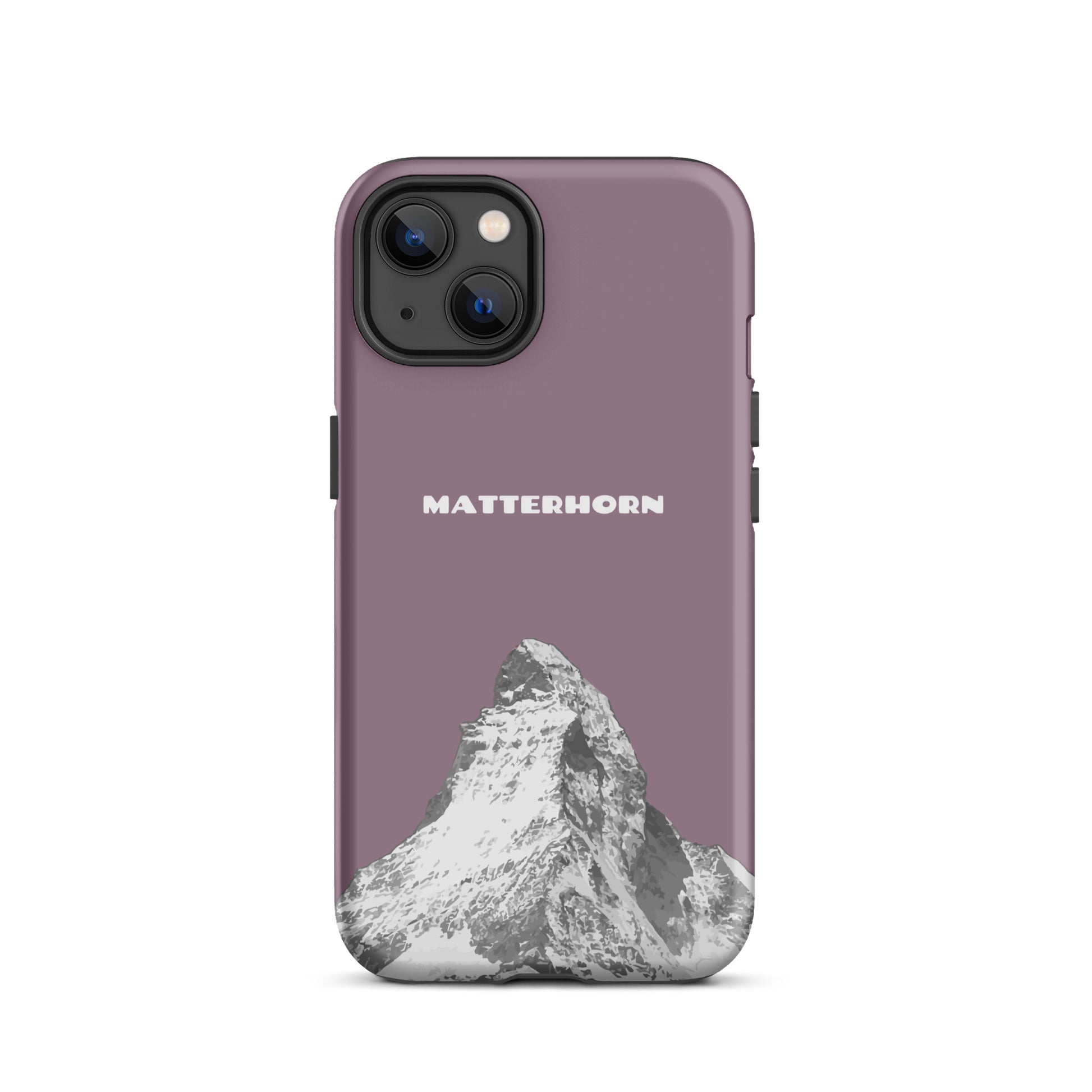 iPhone Case - Matterhorn - Pastellviolett: Hard Case für Apple iPhone mit dem ikonischen Berg bei Zermatt im Wallis.