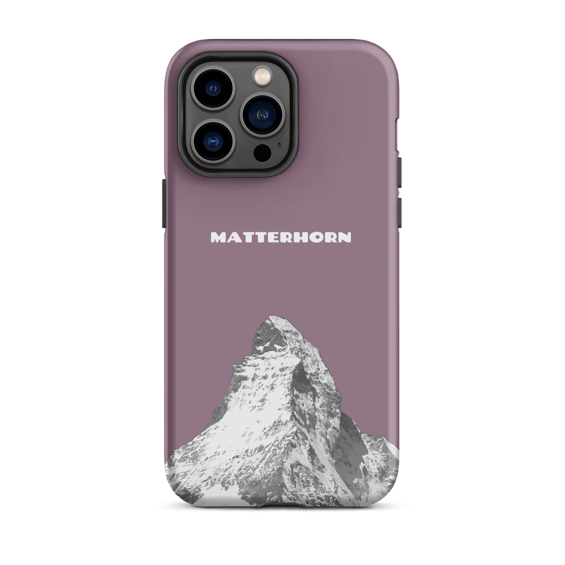iPhone Case - Matterhorn - Pastellviolett: Hard Case für Apple iPhone mit dem ikonischen Berg bei Zermatt im Wallis.