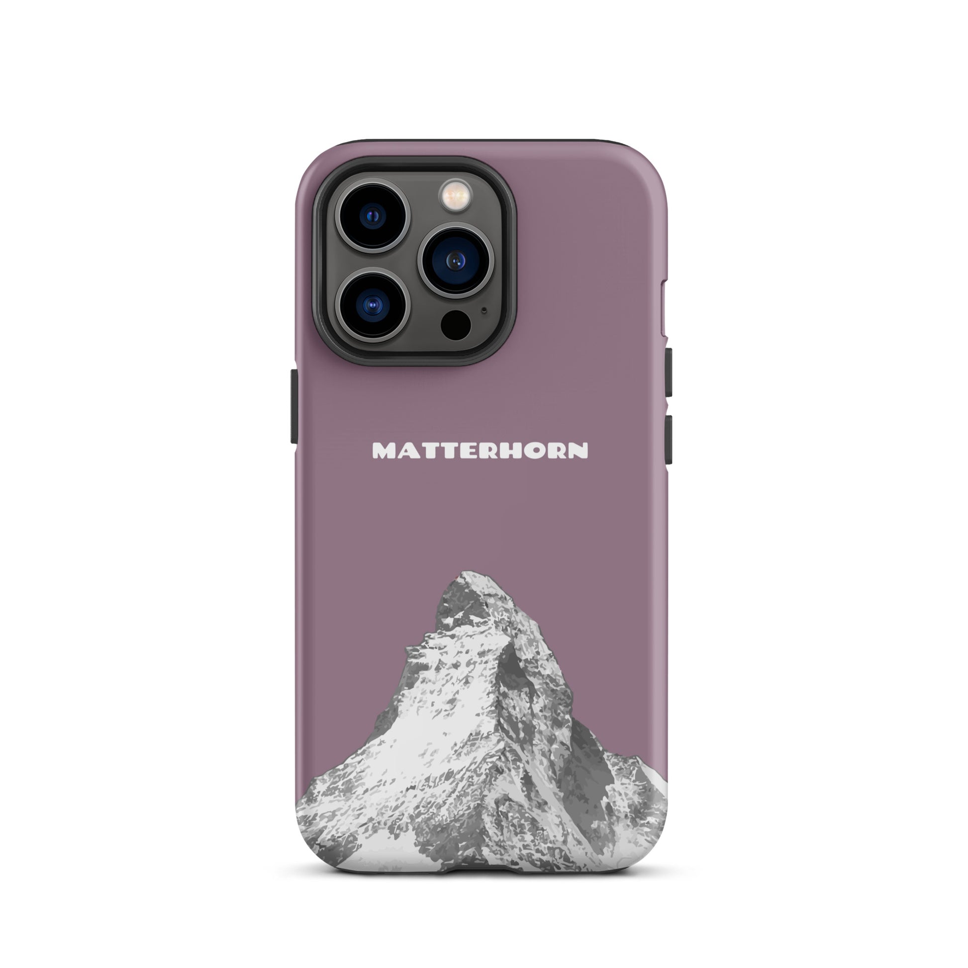iPhone Case - Matterhorn - Pastellviolett: Hard Case für Apple iPhone mit dem ikonischen Berg bei Zermatt im Wallis.