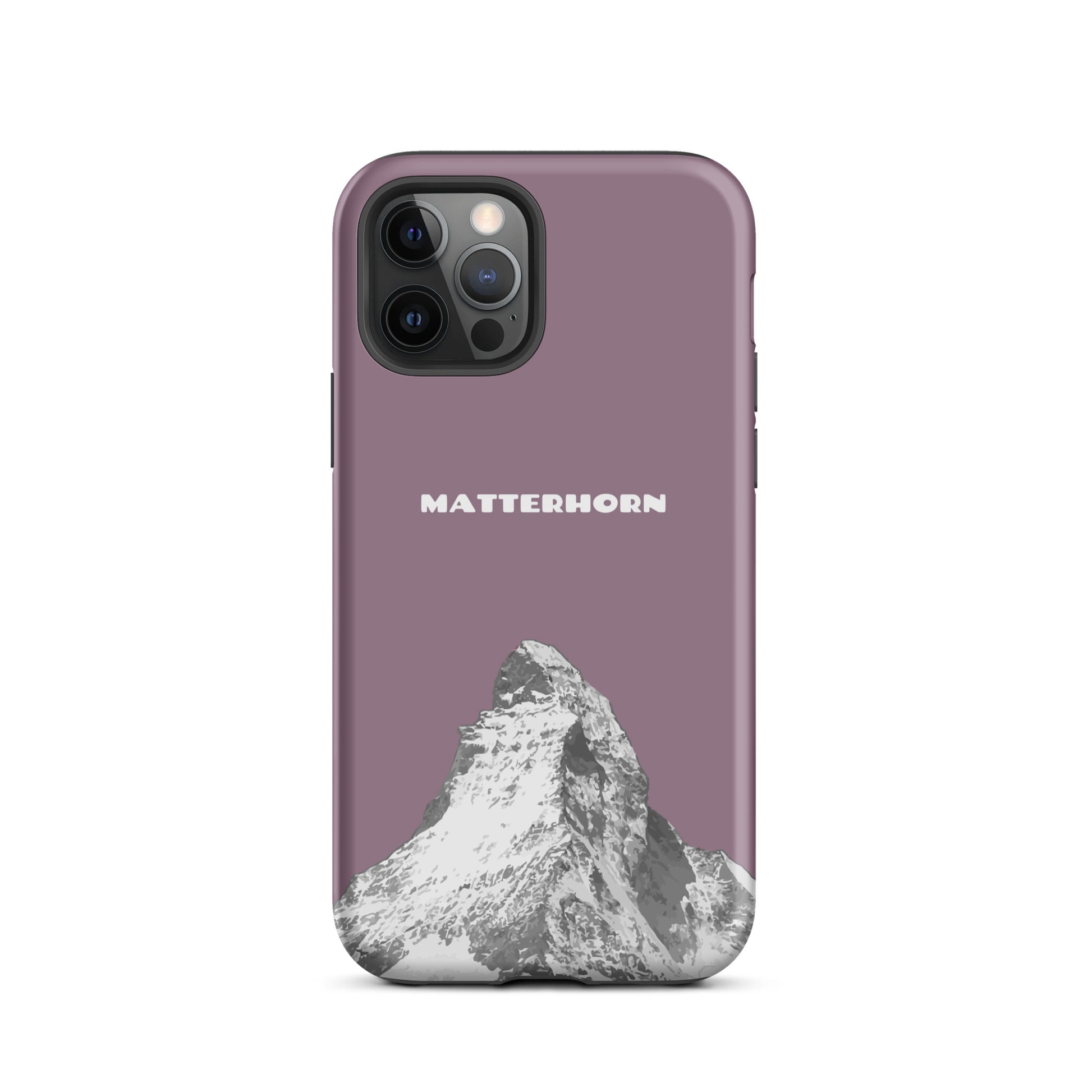 iPhone Case - Matterhorn - Pastellviolett: Hard Case für Apple iPhone mit dem ikonischen Berg bei Zermatt im Wallis.