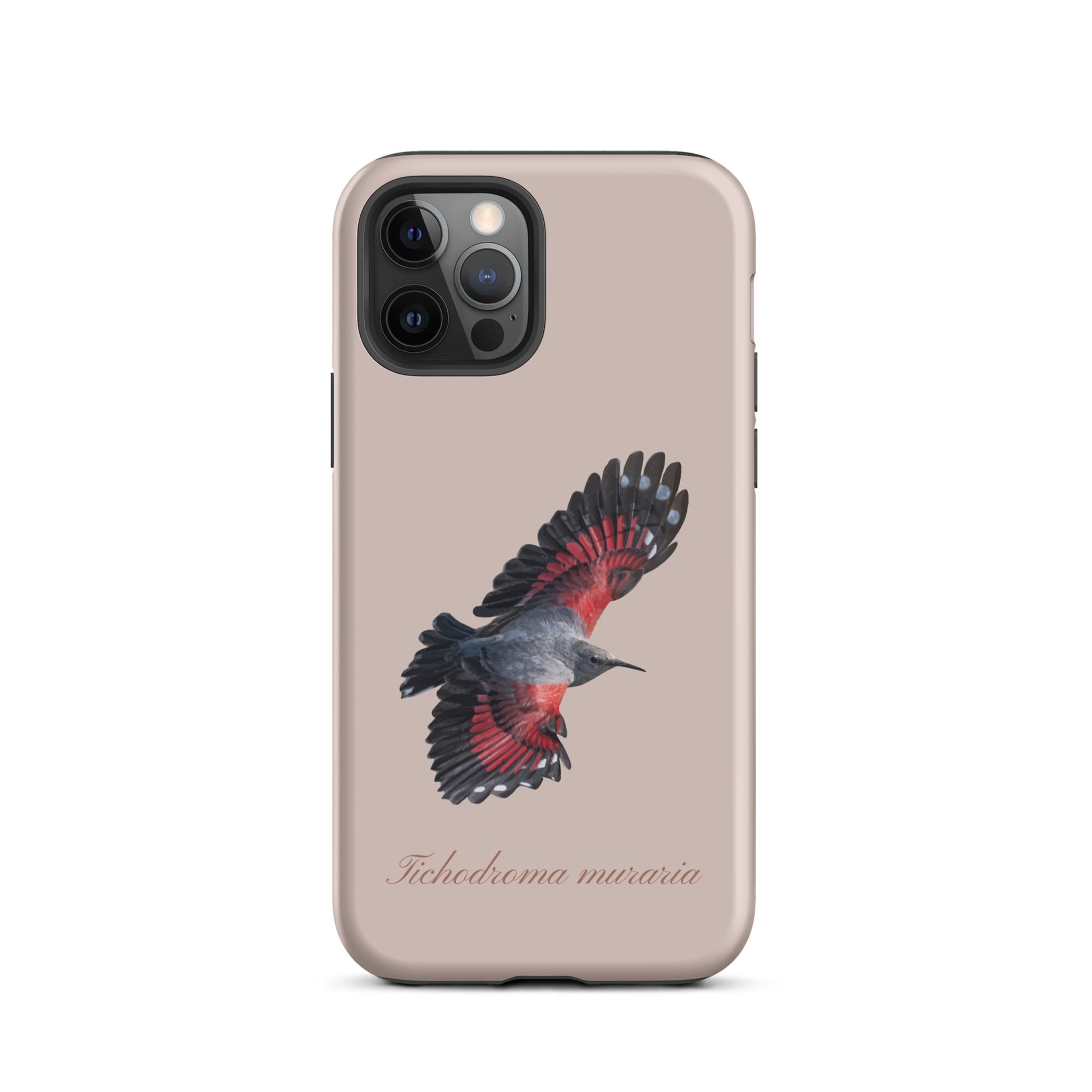 Rosa iPhone-Hülle mit Mauerläufer-Design, schützende Silikonhülle für Apple iPhone.