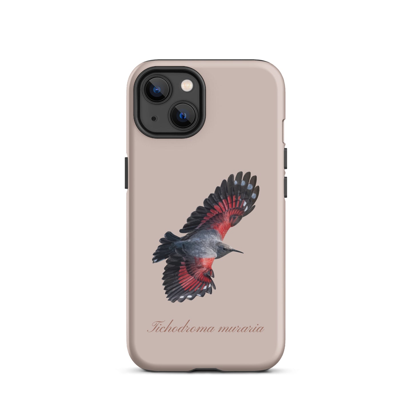 Rosa iPhone Hülle mit Mauerläufer Design, Schutzhülle aus robustem Material für Apple iPhone.