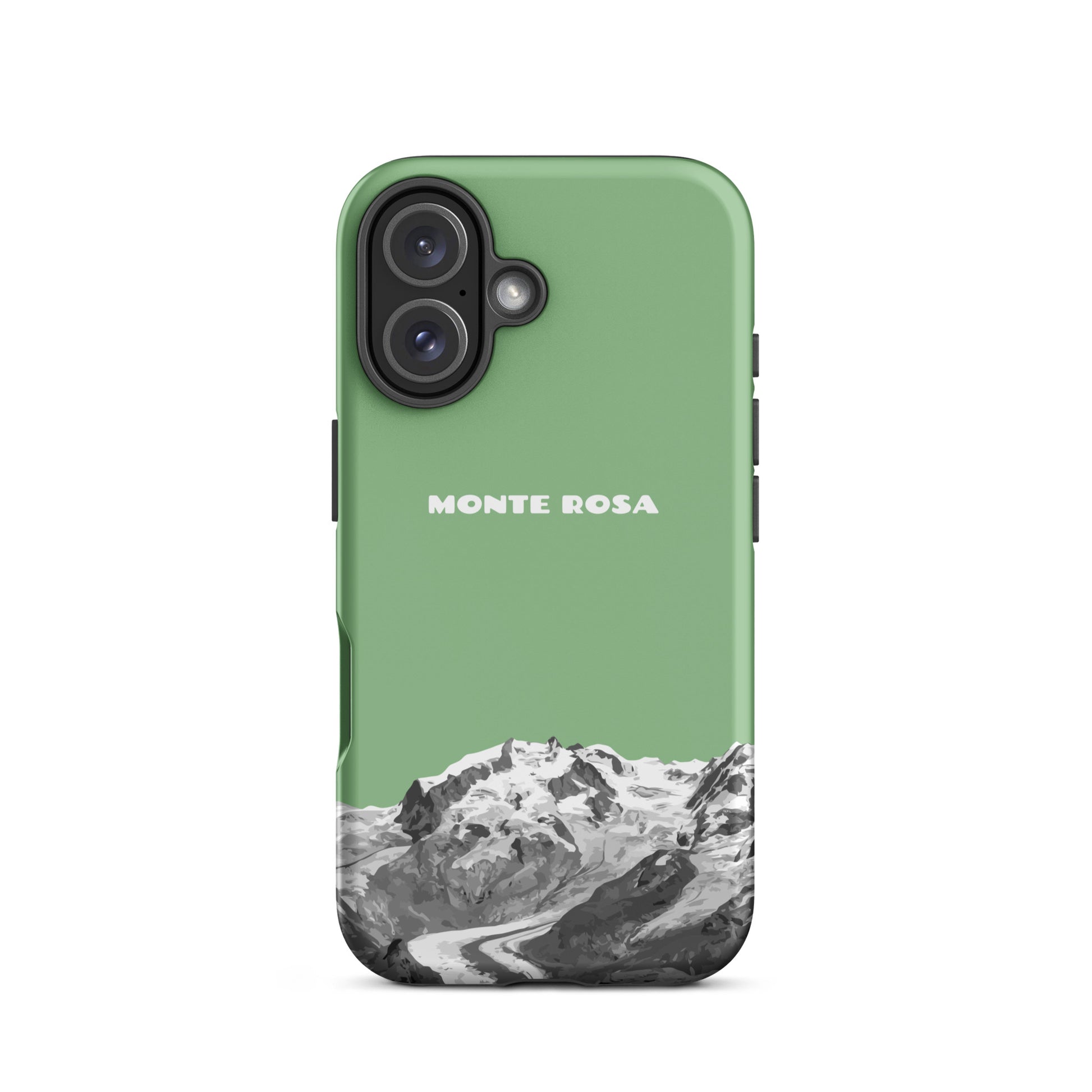 Schützende iPhone 16 Handyhülle im Monte Rosa Design in Hellgrün, perfekter Schutz für dein Apple iPhone 16