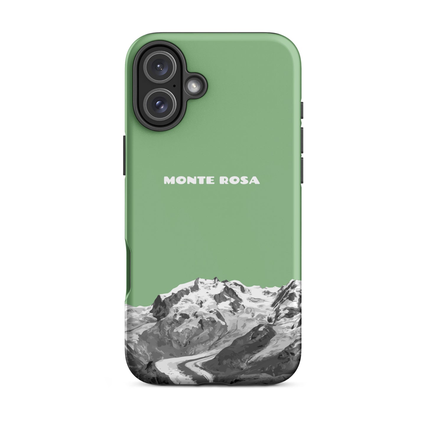 iPhone 16 Plus Case in Hellgrün, Monte Rosa Design, schützende Silikonhülle