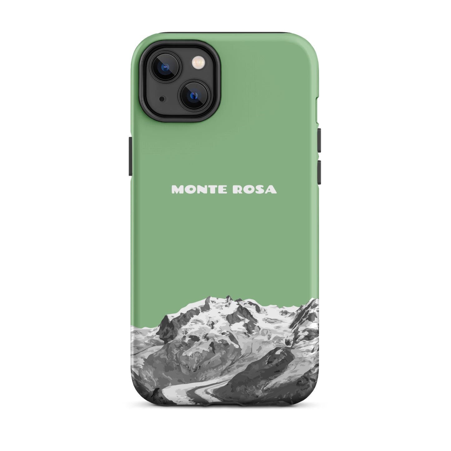 iPhone 14 Plus Hülle Monte Rosa in Hellgrün, robuste Handyhülle mit strukturierter Oberfläche