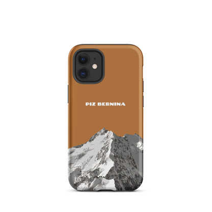 Hülle für das iPhone 12 von Apple in der Farbe Kupfer, dass den Piz Bernina in Graubünden zeigt.