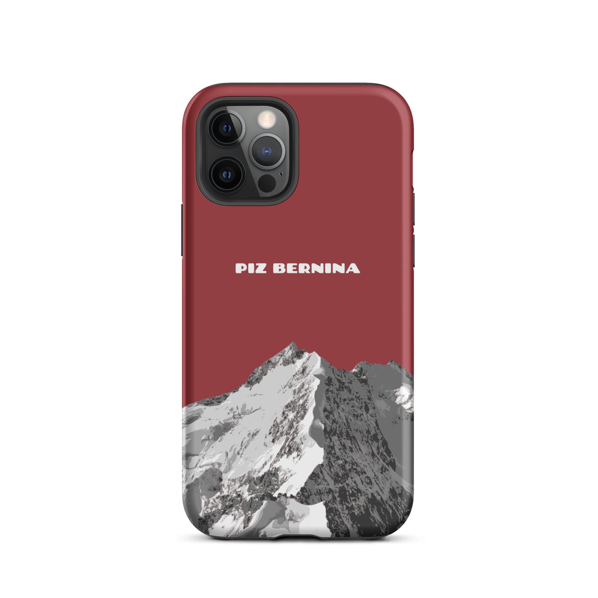 Hülle für das iPhone 12 Pro von Apple in der Farbe Rot, dass den Piz Bernina in Graubünden zeigt.