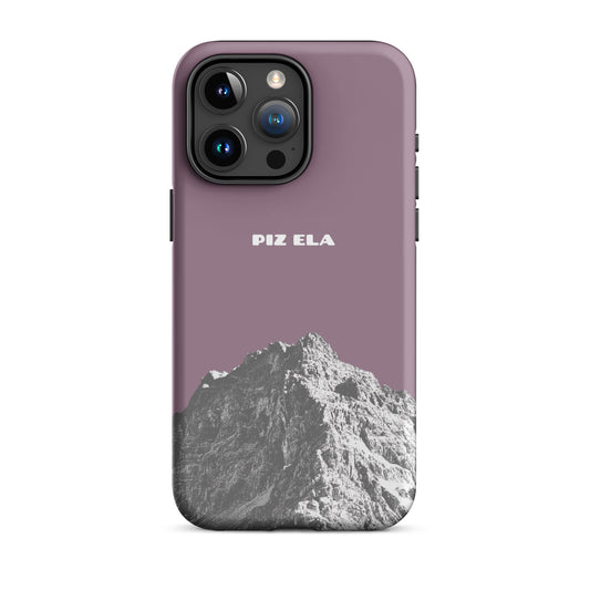 Hülle für das iPhone 15 Pro Max von Apple in der Farbe Pastellviolett, dass den Piz Ela in Graubünden zeigt.