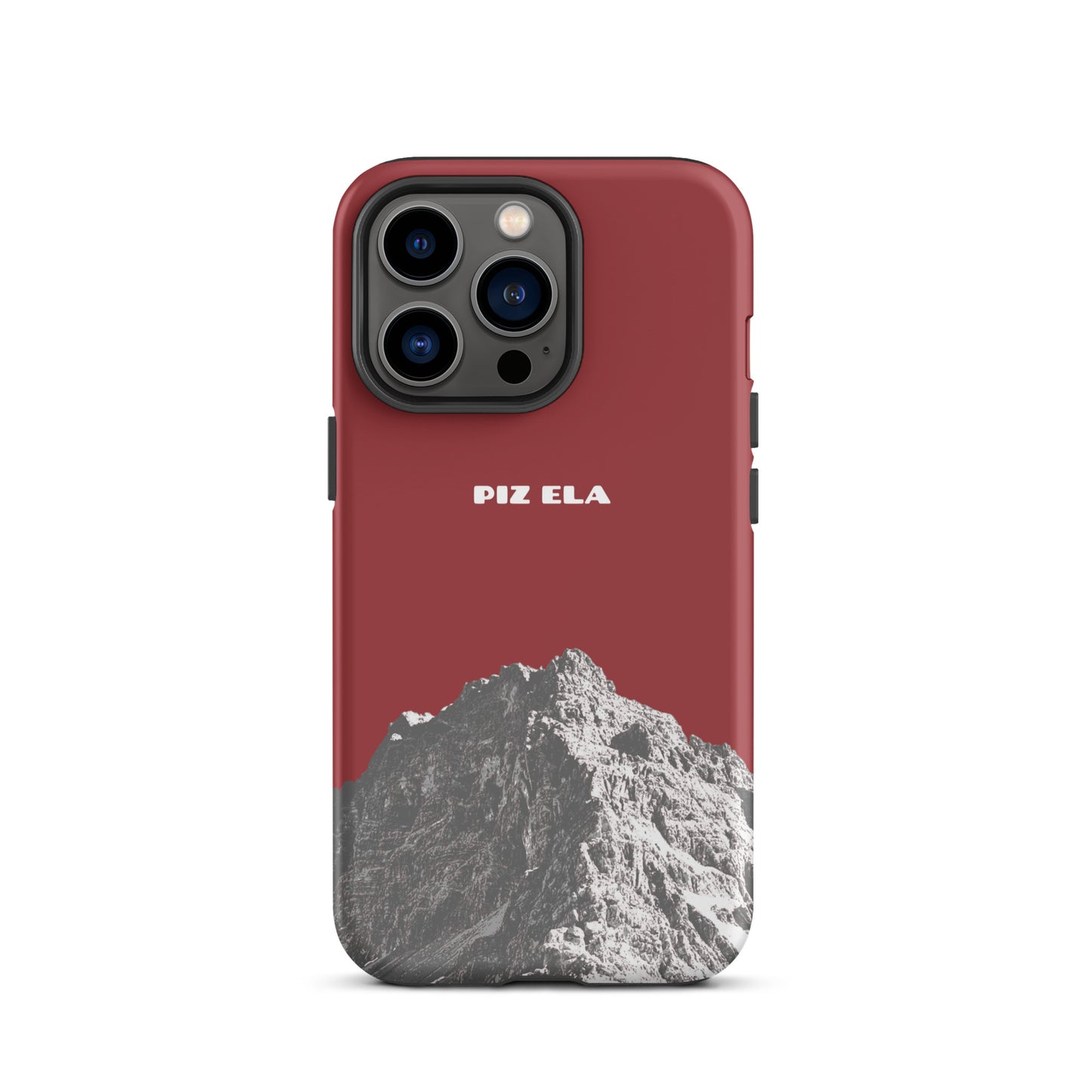 Hülle für das iPhone 13 Pro von Apple in der Farbe Rot, dass den Piz Ela in Graubünden zeigt.