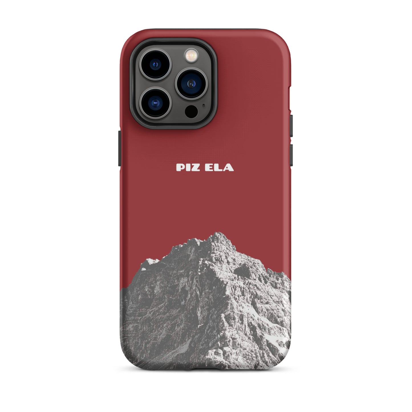 Hülle für das iPhone 14 Pro Max von Apple in der Farbe Rot, dass den Piz Ela in Graubünden zeigt.