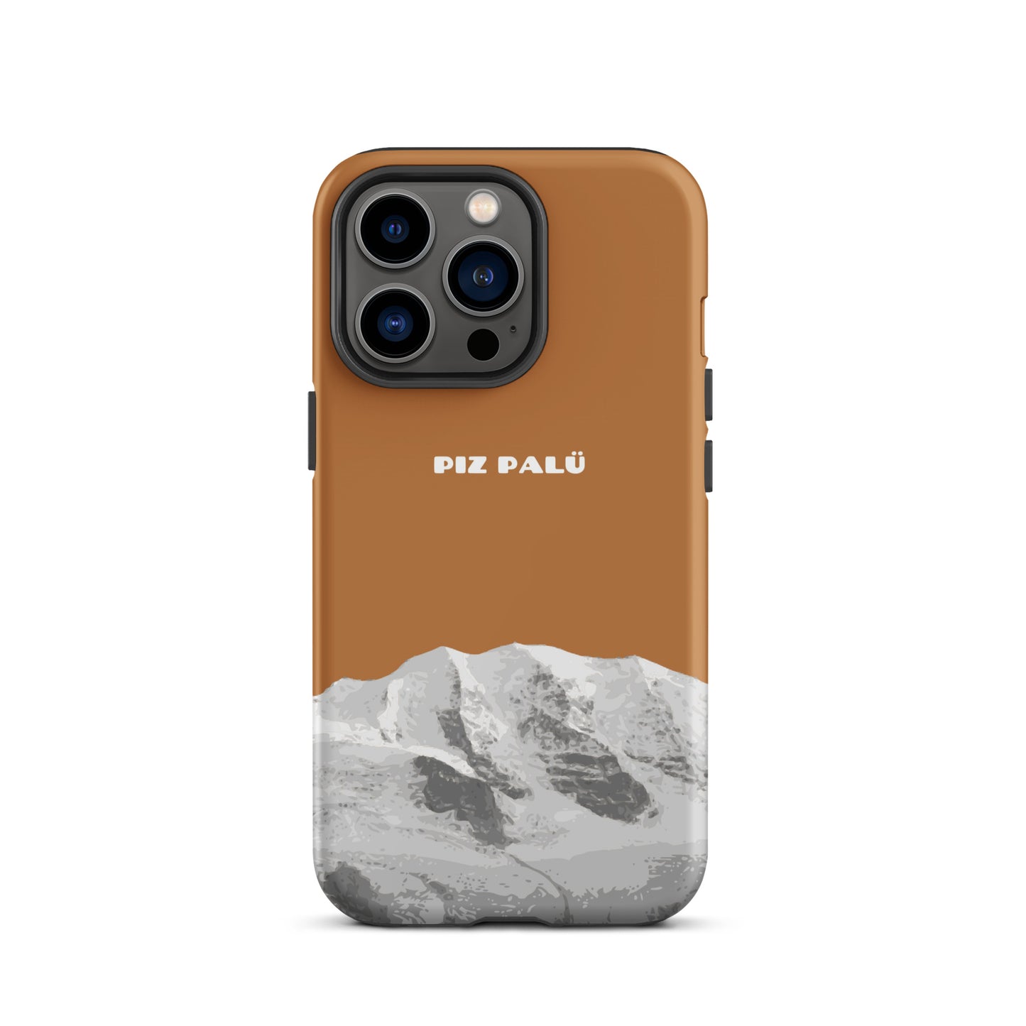 Hülle für das iPhone 13 Pro von Apple in der Farbe Kupfer, dass den Piz Palü in Graubünden zeigt.