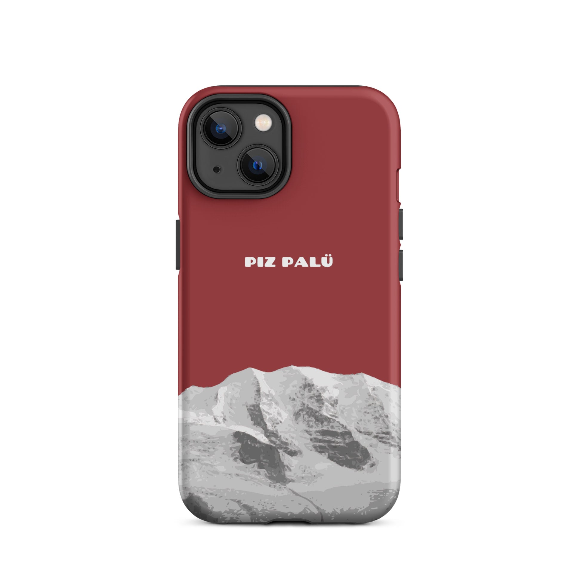 Hülle für das iPhone 14 von Apple in der Farbe Pastellviolett, dass den Piz Palü in Graubünden zeigt.