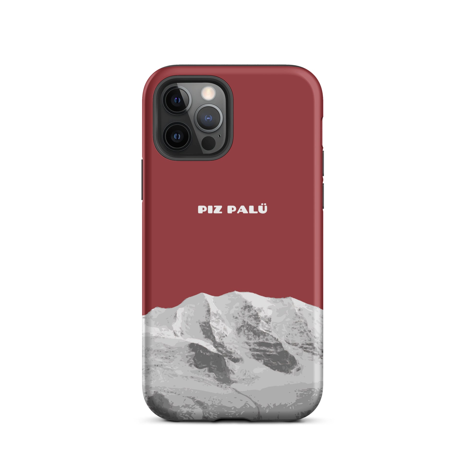 Hülle für das iPhone 12 Pro von Apple in der Farbe Rot, dass den Piz Palü in Graubünden zeigt.