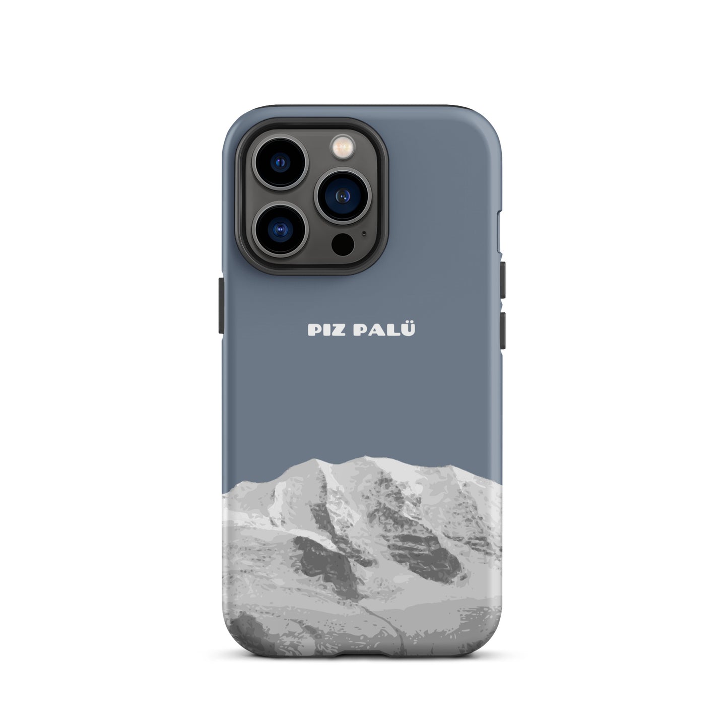 Hülle für das iPhone 13 Pro von Apple in der Farbe Schiefergrau, dass den Piz Palü in Graubünden zeigt.