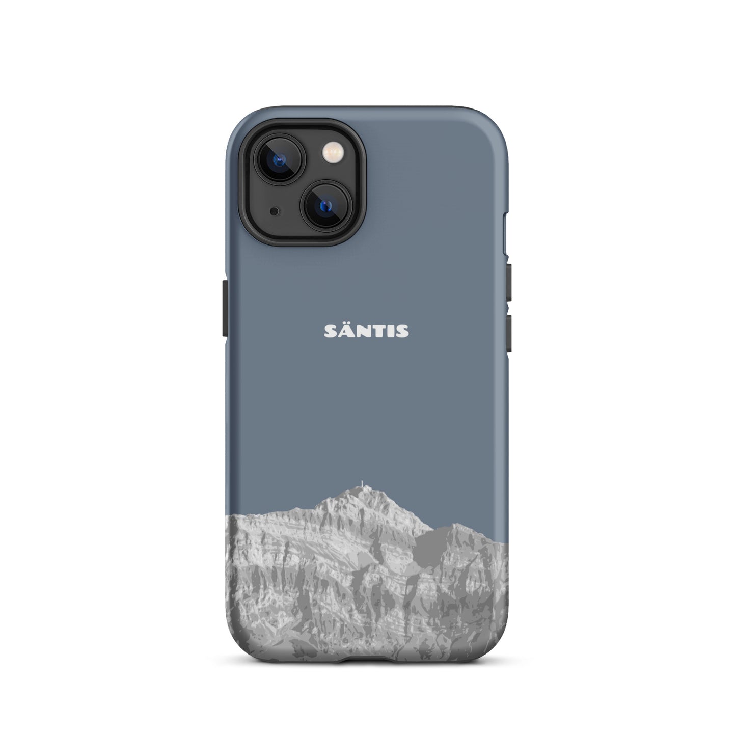 Hülle für das iPhone 13 von Apple in der Farbe Schiefergrau, dass den Säntis im Alpstein zeigt.