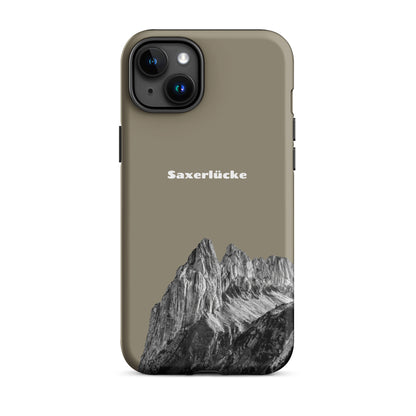 iPhone Case - Saxerlücke - Graubraun: Eine robuste Schutzhülle in attraktivem Design mit der Saxerlücke im Alpstein.