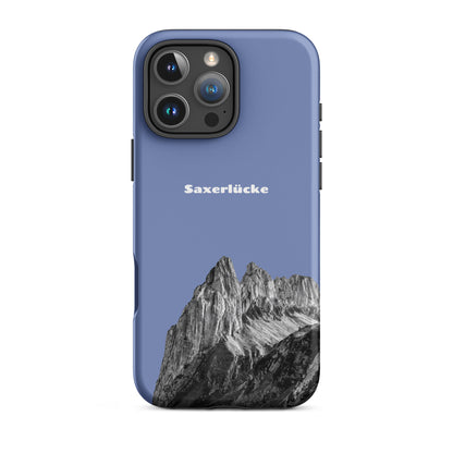 Robuste iPhone Hülle in Pastellblau mit Saxerlücke-Design im Alpstein, aus hochwertigem Kunststoff.