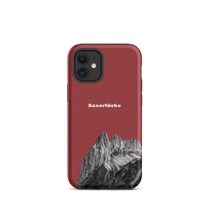 Rote iPhone-Hülle mit Saxerlücke-Motiv, robustes Design, Schutz für Ihr iPhone