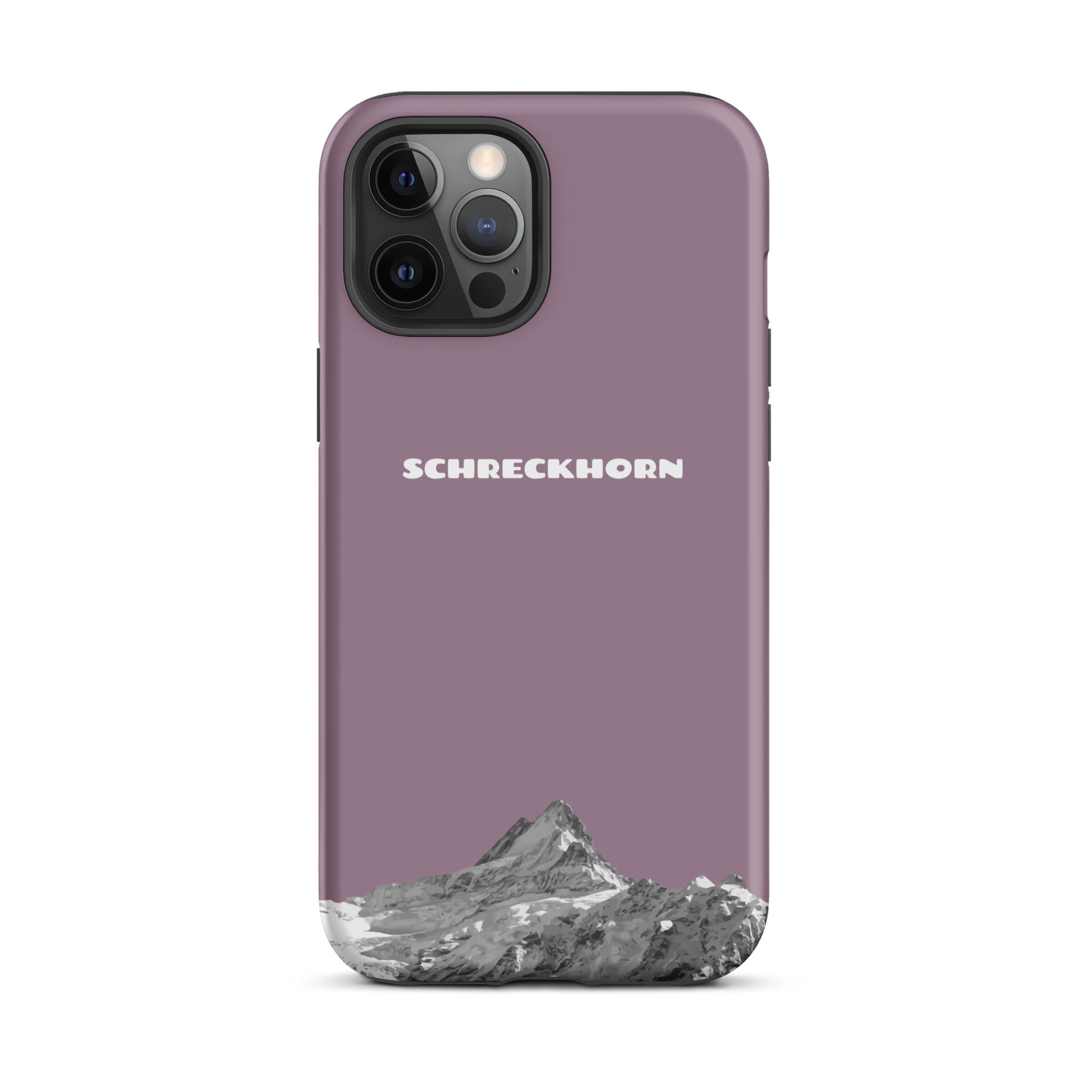 Handyhülle Schreckhorn in Pastellviolett für iPhone 12 Pro Max, mit Bergmotiv