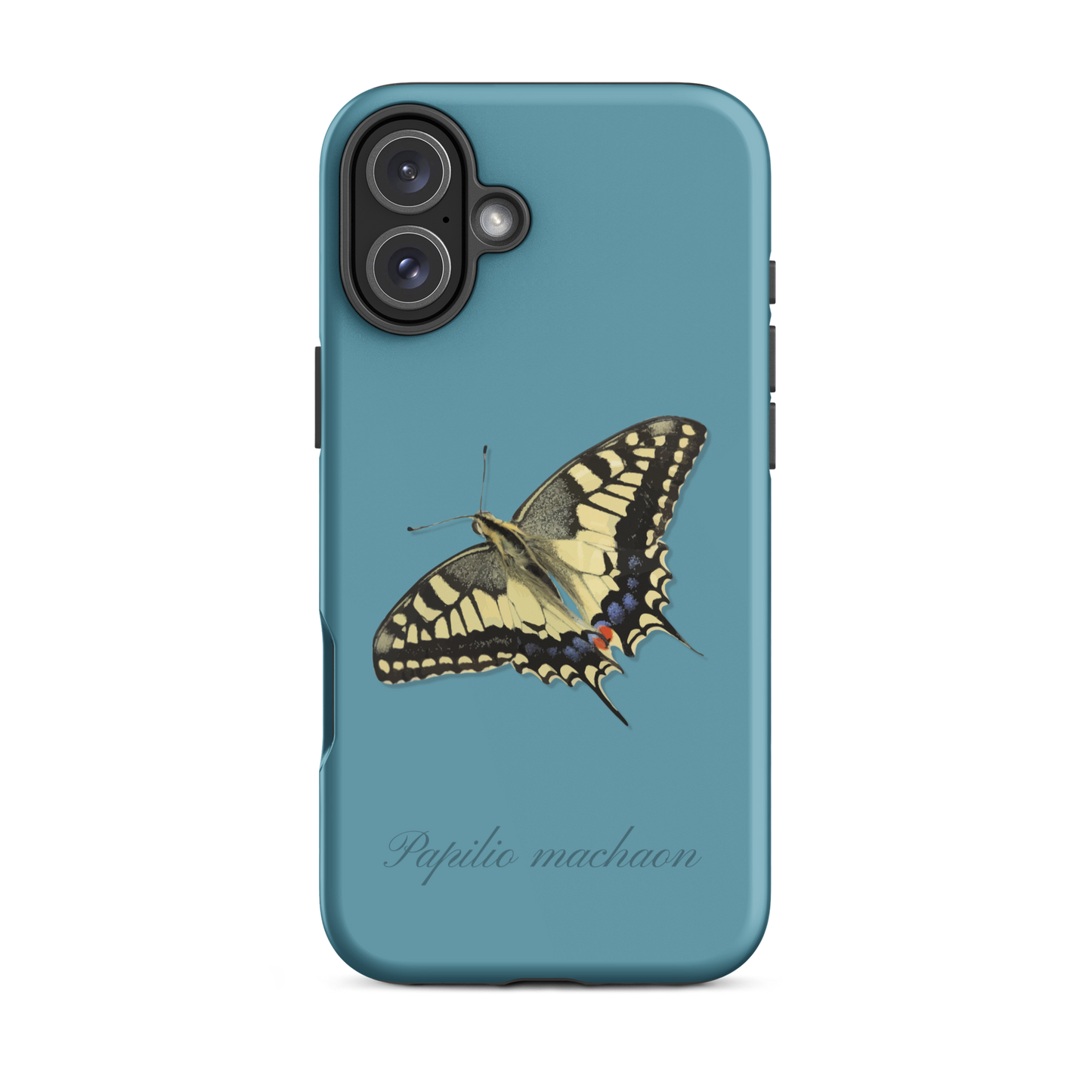 iPhone Case Schwalbenschwanz in Gletscherwasserblau mit strukturierter Oberfläche