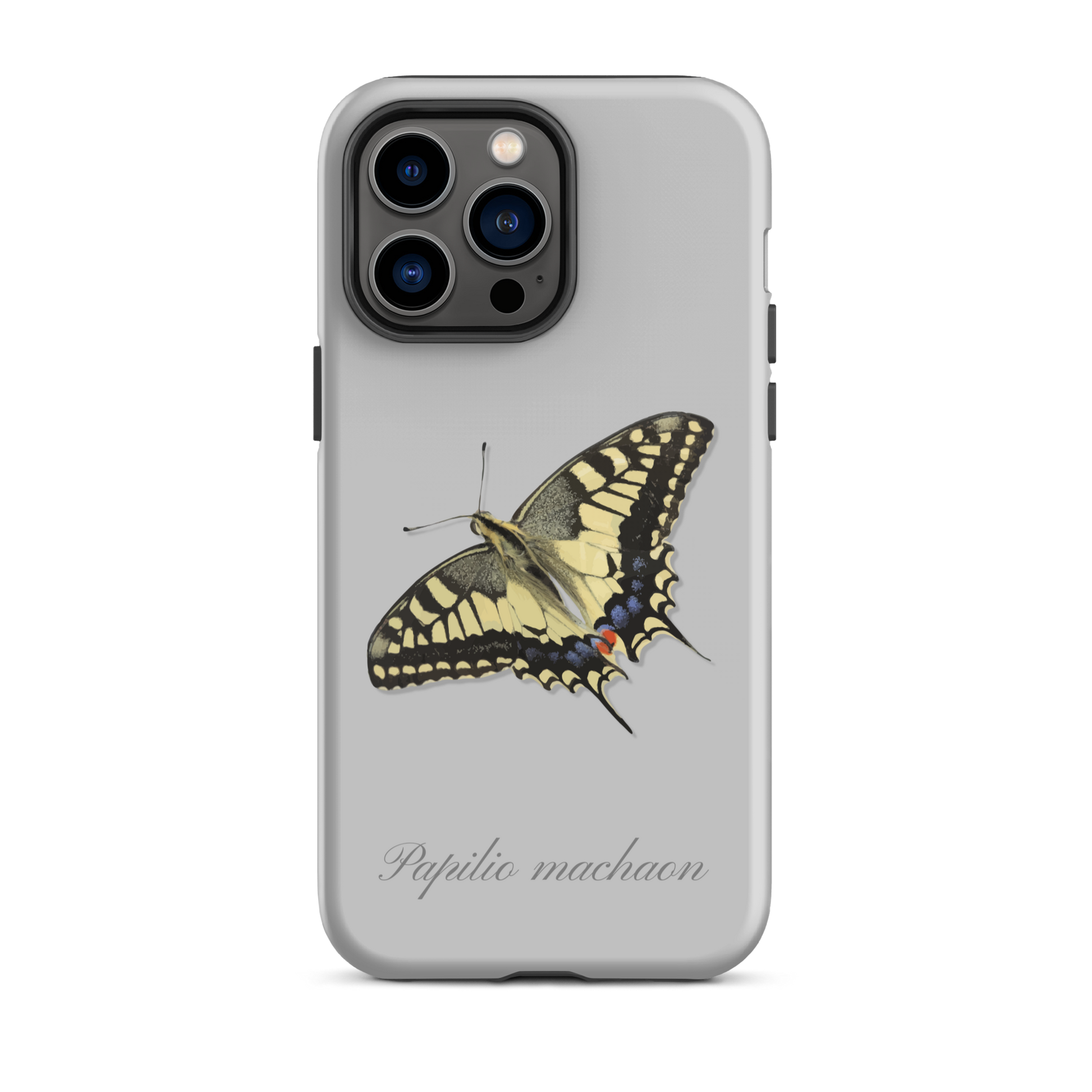 iPhone Case in Grau mit Schwalbenschwanz-Muster, schützende Silikonhülle für iPhone