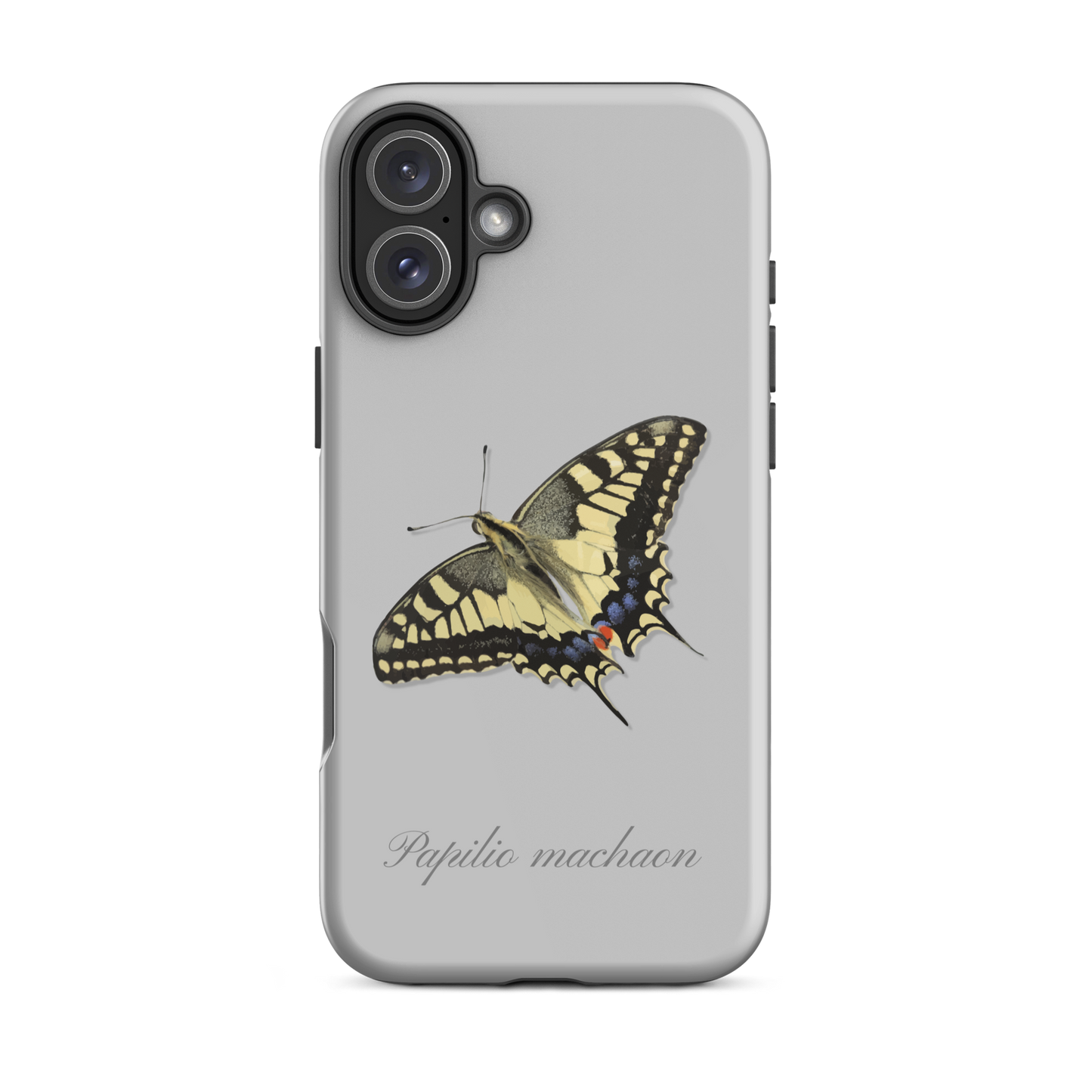 Graue iPhone-Hülle mit Schwalbenschwanzmuster, schützende Silikonhülle für iPhone
