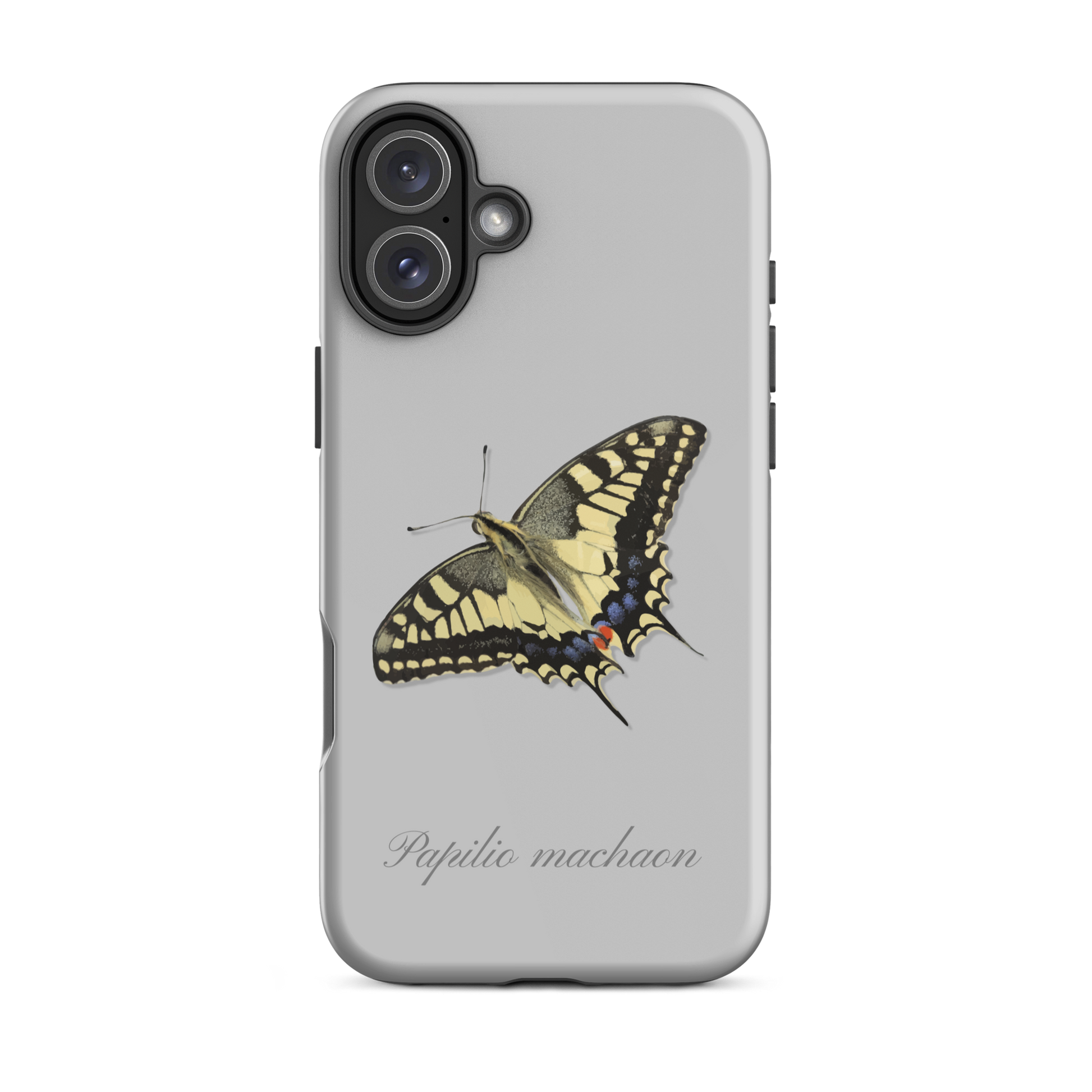 Graue iPhone-Hülle mit Schwalbenschwanzmuster, schützende Silikonhülle für iPhone