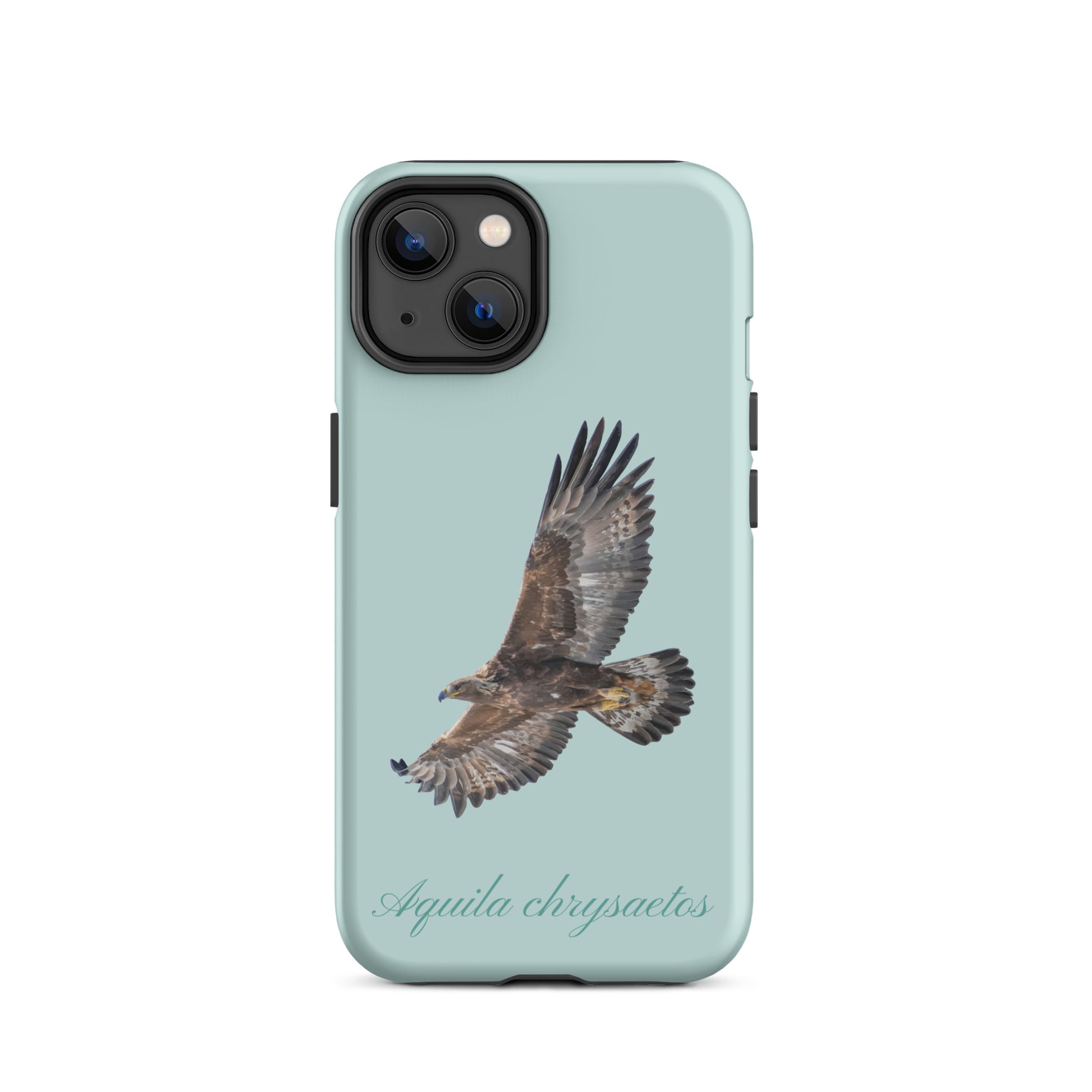 Handyhülle für iPhone in Hellblau mit Steinadler-Motiv, Schutzhülle aus robustem Material