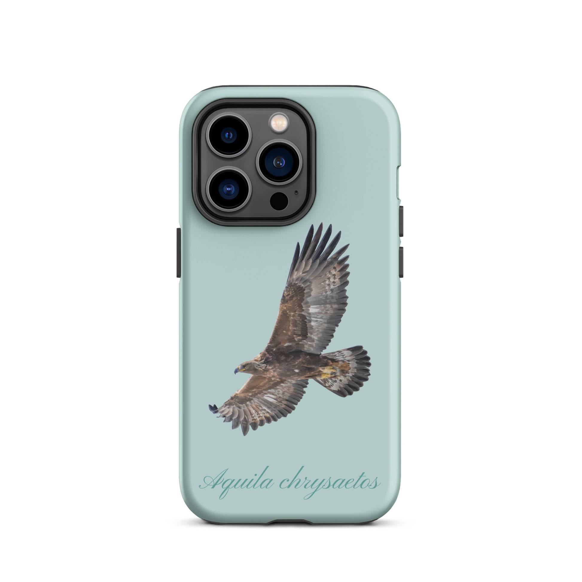iPhone Hülle mit Steinadler-Motiv in Hellblau, Schutzhülle aus robustem Material
