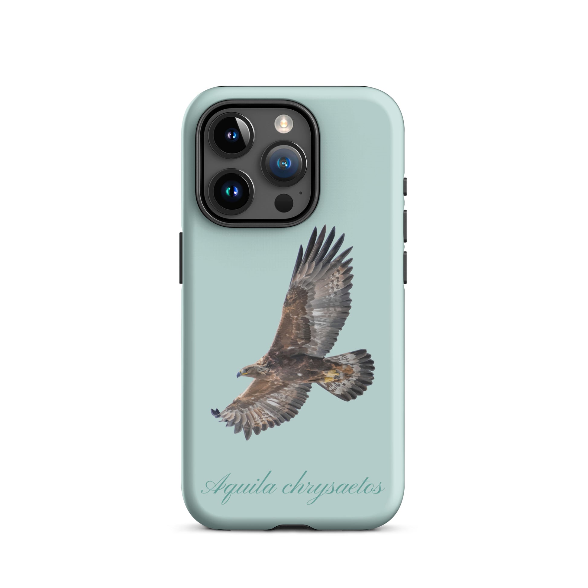 Hellblaue iPhone-Hülle mit Steinadler-Motiv, schützende Silikonhülle für Apple iPhone