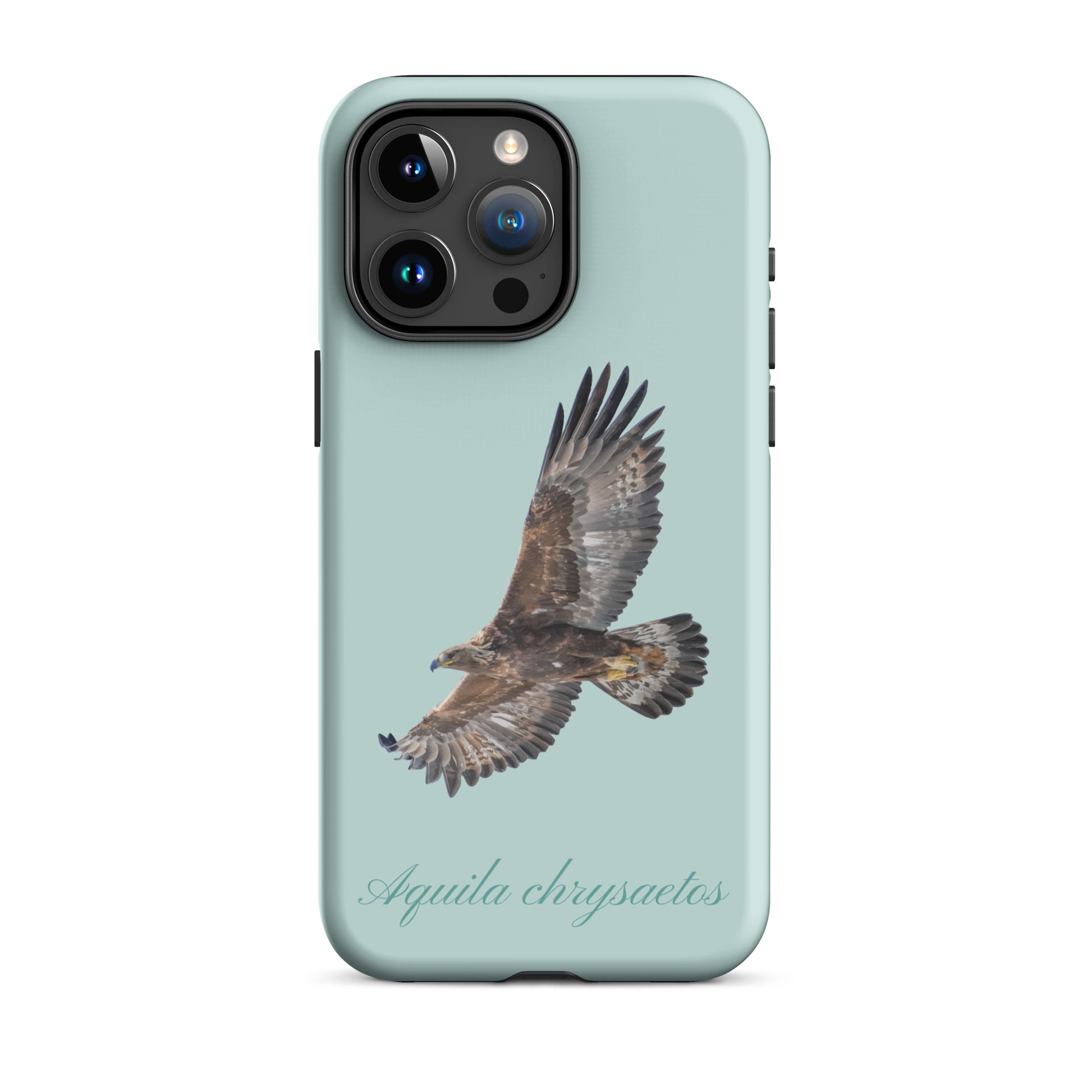 Hellblaue iPhone Hülle mit Steinadler-Motiv, Schutzhülle für Apple iPhone aus robustem Material