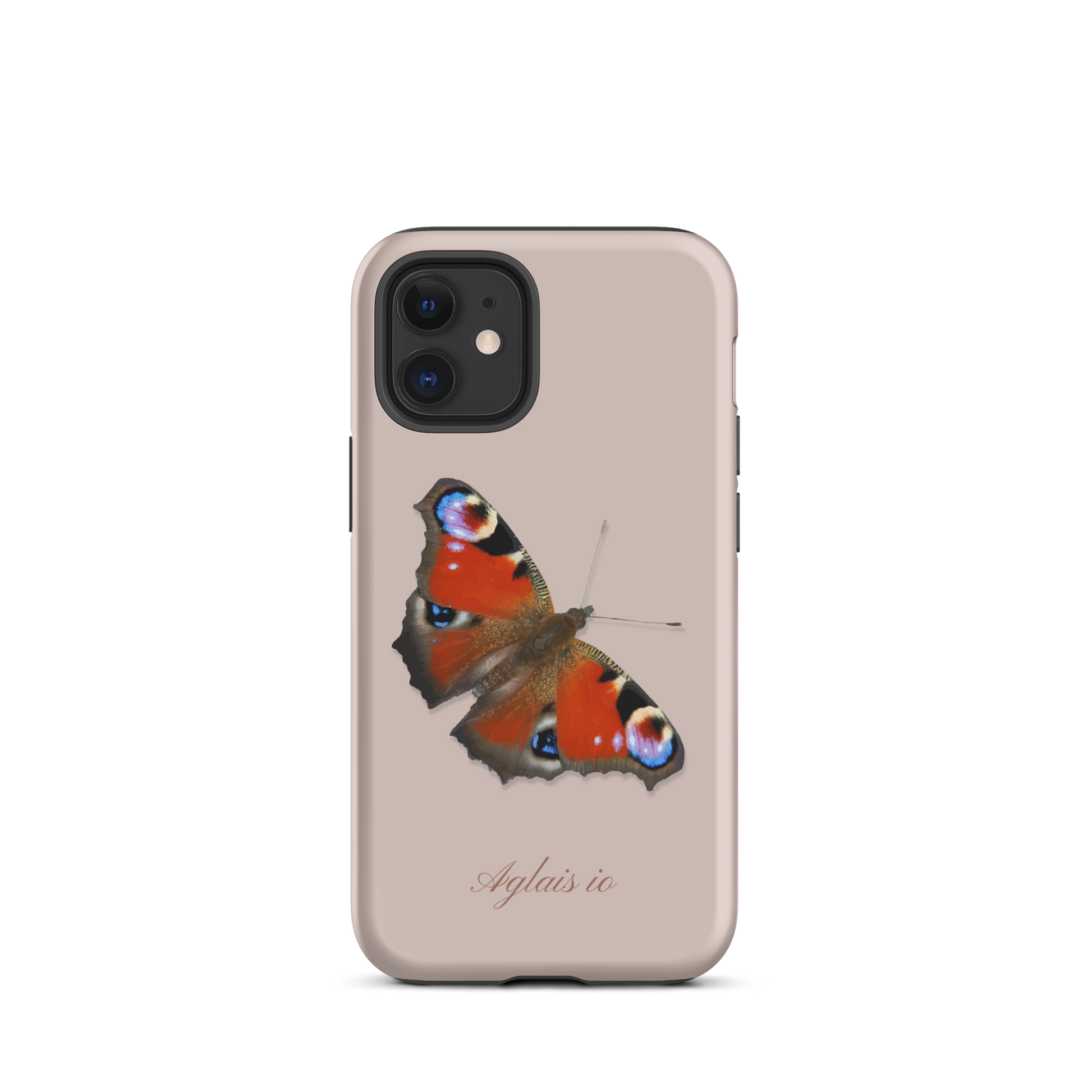 Rosa iPhone-Hülle mit Tagpfauenauge-Muster, schützende Silikonhülle für iPhone