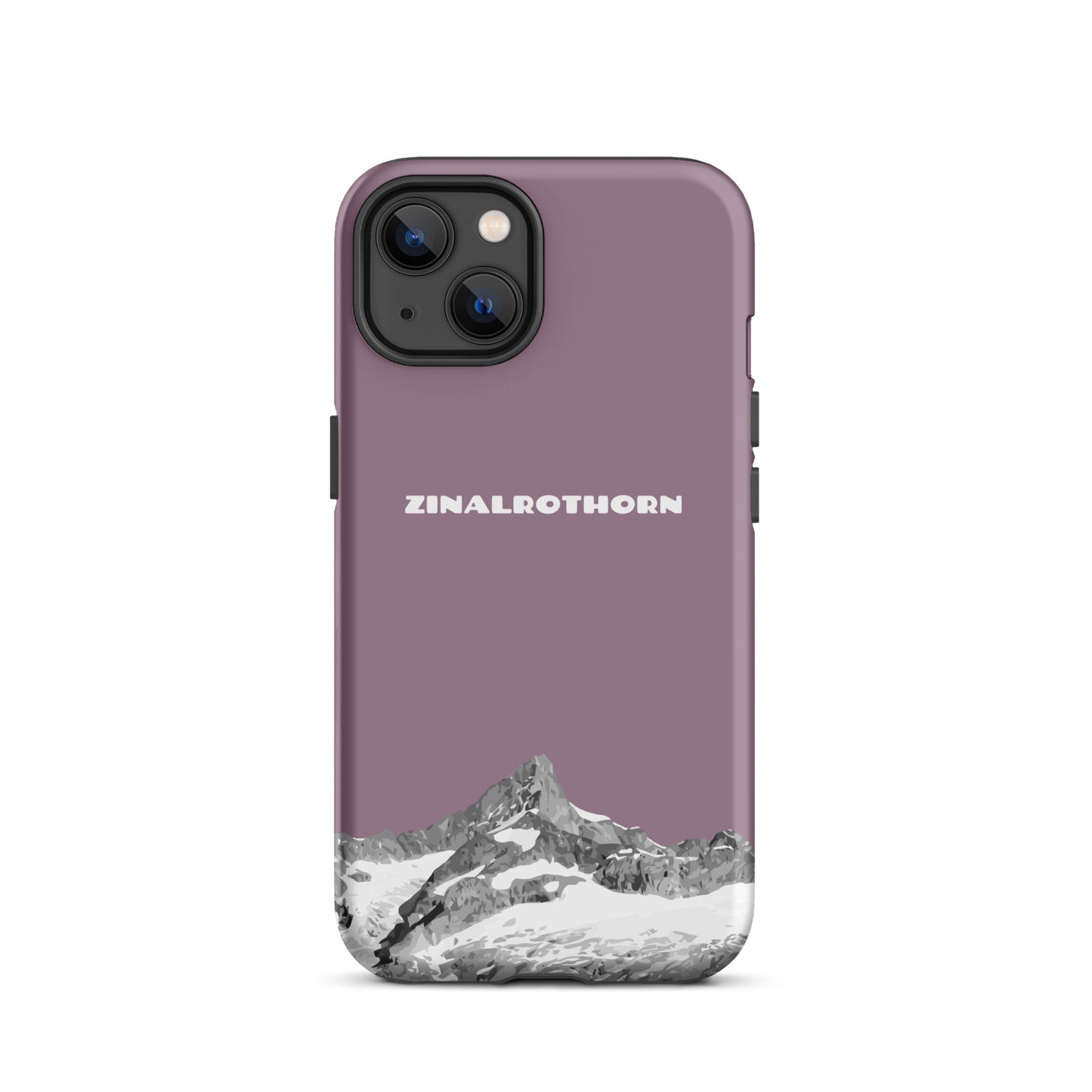 iPhone Case - Zinalrothorn - Pastellviolett für Apple iPhone 13: Hard Case mit dem Berggipfel des Zinalrothorns zwischen Zinal und Zermatt im Wallis 