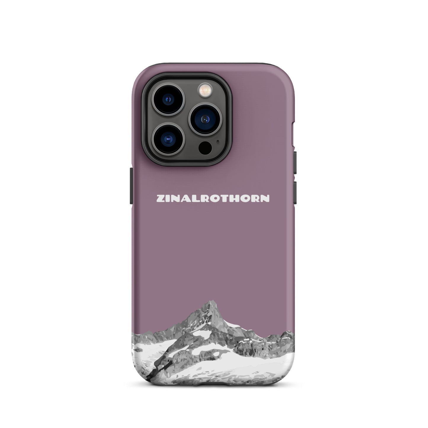 iPhone Case - Zinalrothorn - Pastellviolett für Apple iPhone 14 Pro: Hard Case mit dem Berggipfel des Zinalrothorns zwischen Zinal und Zermatt im Wallis 