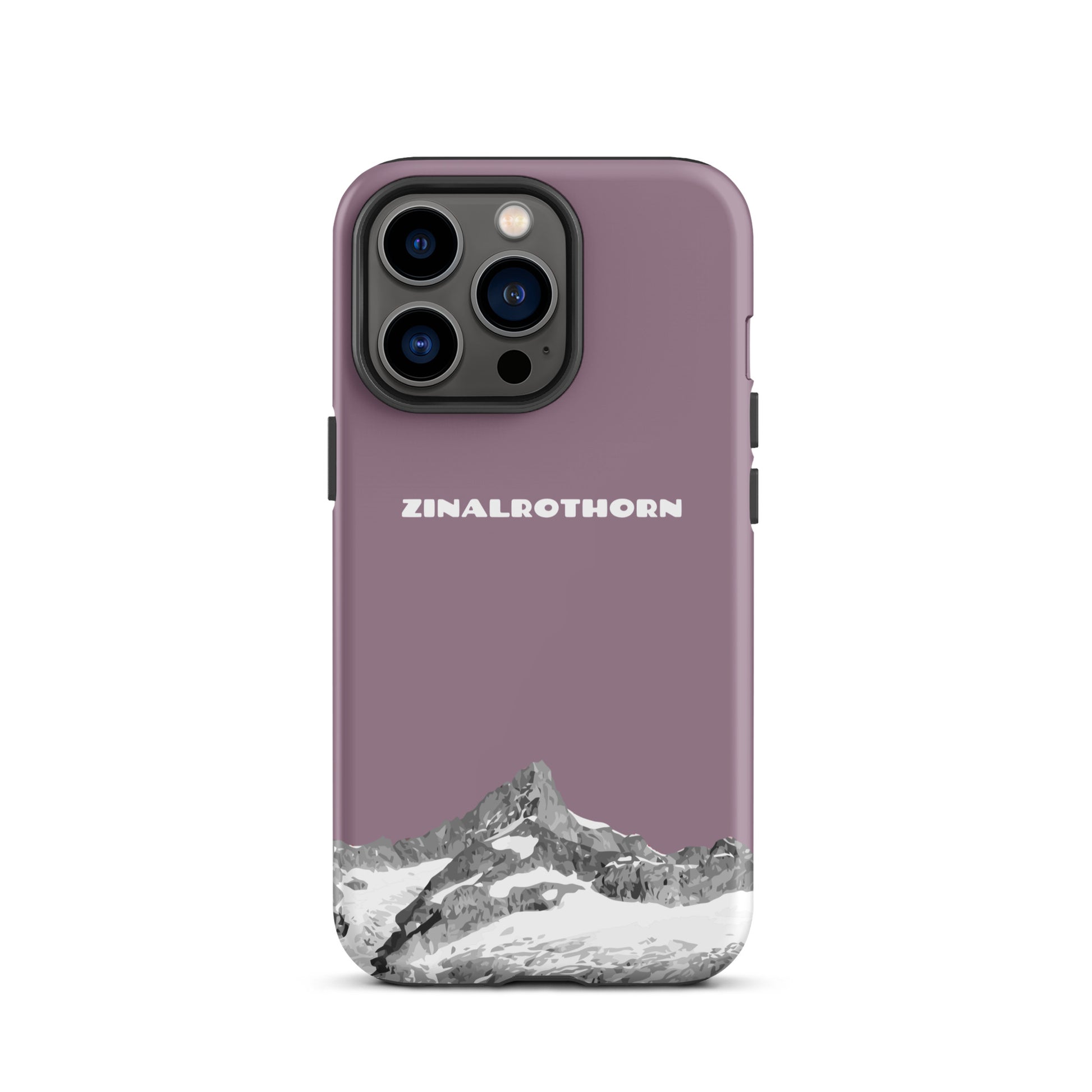 iPhone Case - Zinalrothorn - Pastellviolett für Apple iPhone 13 Pro: Hard Case mit dem Berggipfel des Zinalrothorns zwischen Zinal und Zermatt im Wallis 