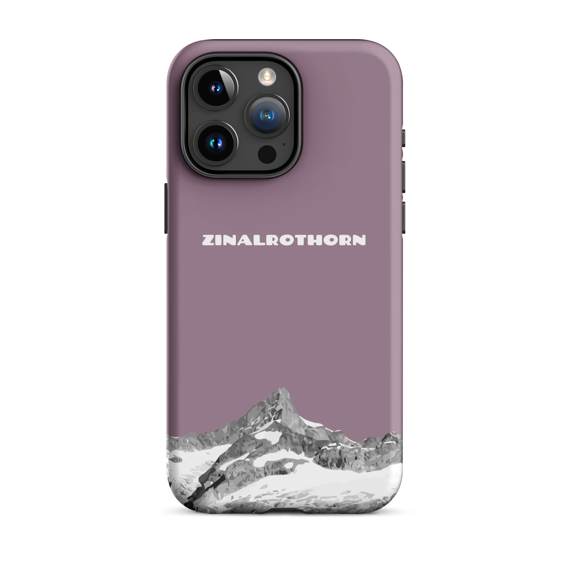 iPhone Case - Zinalrothorn - Pastellviolett für Apple iPhone 15 Pro Max: Hard Case mit dem Berggipfel des Zinalrothorns zwischen Zinal und Zermatt im Wallis 