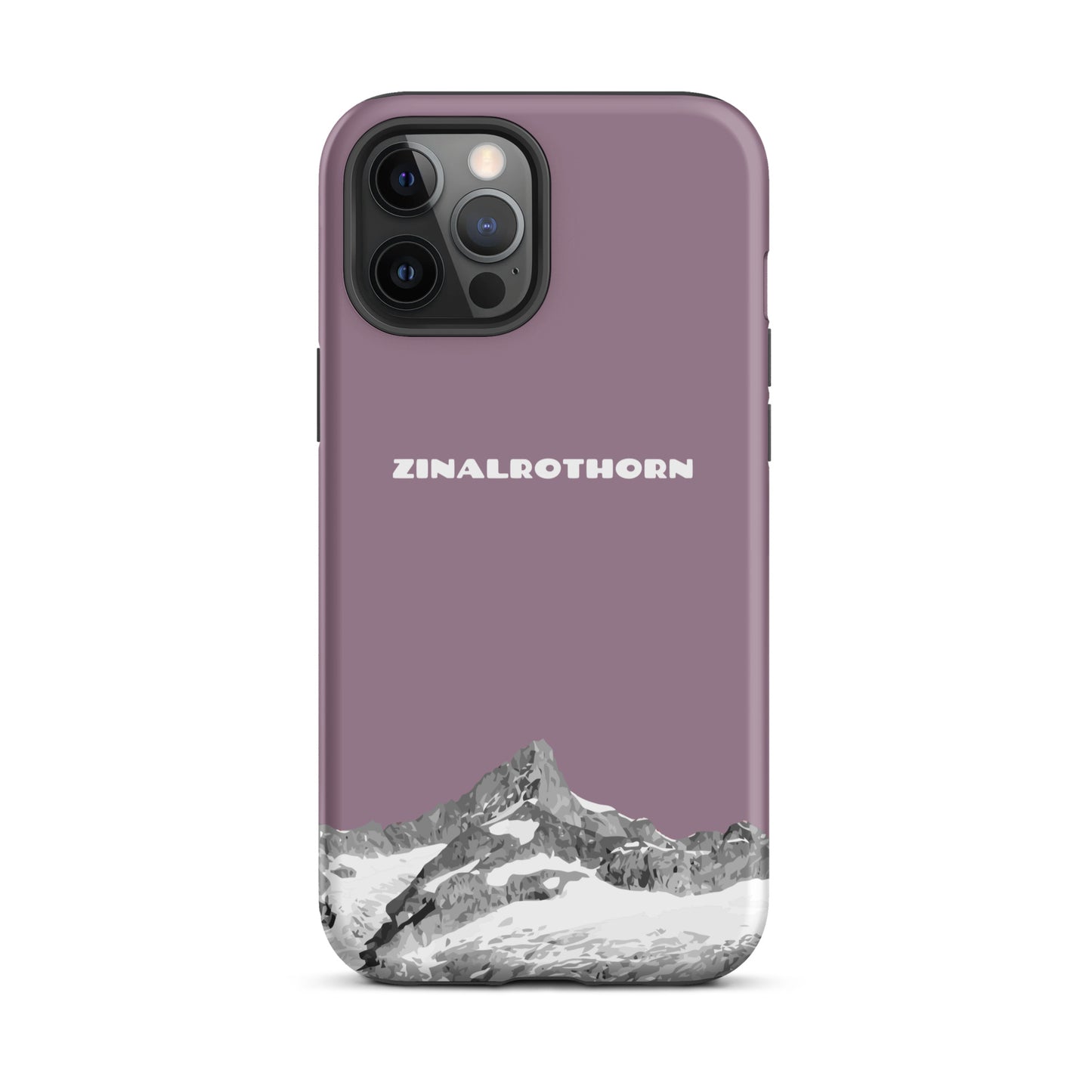 iPhone Case - Zinalrothorn - Pastellviolett für Apple iPhone 12 Pro Max: Hard Case mit dem Berggipfel des Zinalrothorns zwischen Zinal und Zermatt im Wallis 