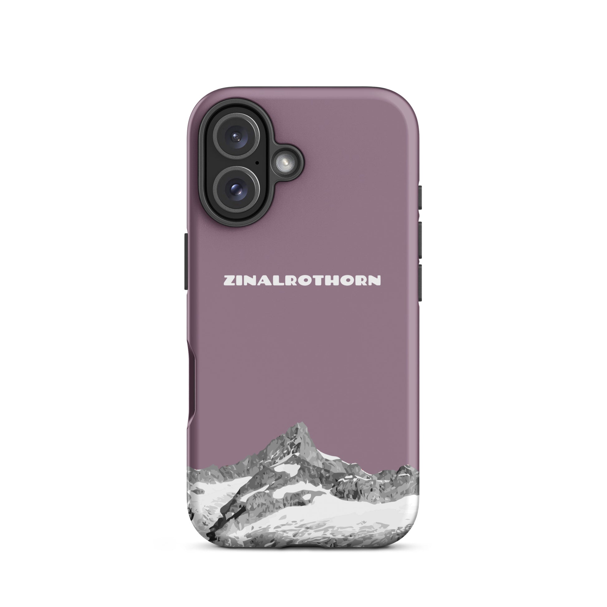iPhone Case - Zinalrothorn - Pastellviolett für Apple iPhone 16: Hard Case mit dem Berggipfel des Zinalrothorns zwischen Zinal und Zermatt im Wallis 