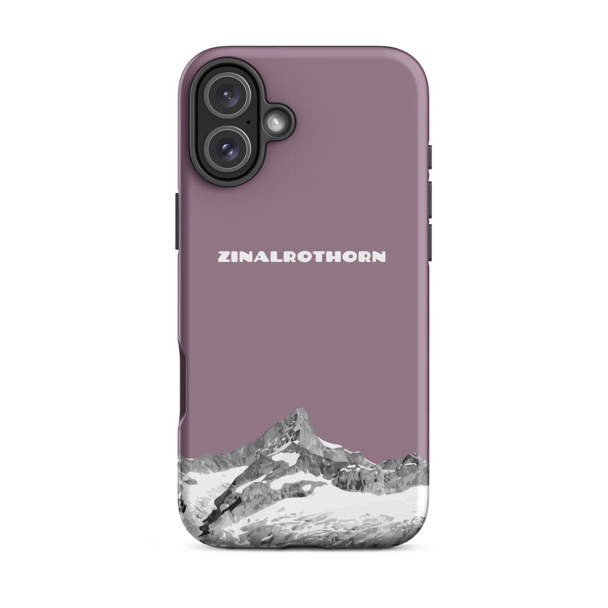 iPhone Case - Zinalrothorn - Pastellviolett für Apple iPhone 16 Plus: Hard Case mit dem Berggipfel des Zinalrothorns zwischen Zinal und Zermatt im Wallis 