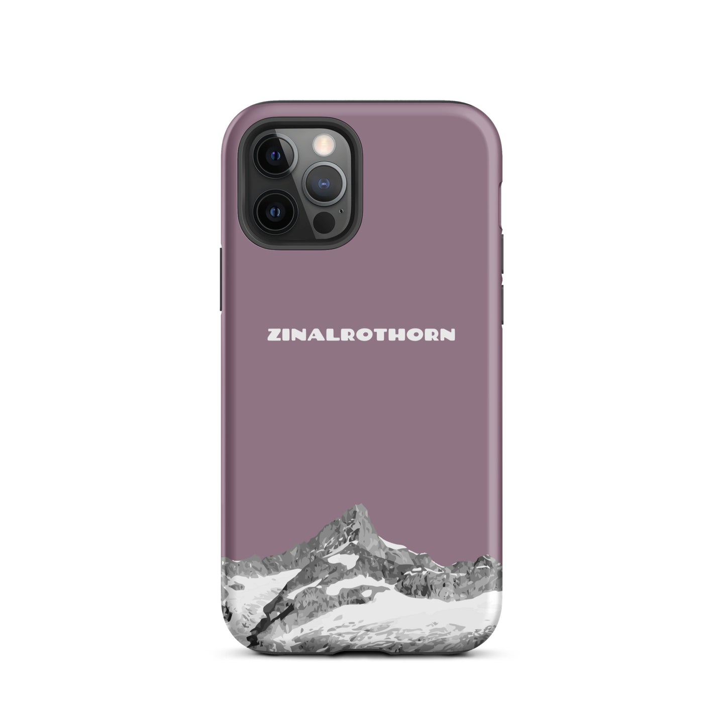 iPhone Case - Zinalrothorn - Pastellviolett für Apple iPhone 12 Pro: Hard Case mit dem Berggipfel des Zinalrothorns zwischen Zinal und Zermatt im Wallis 