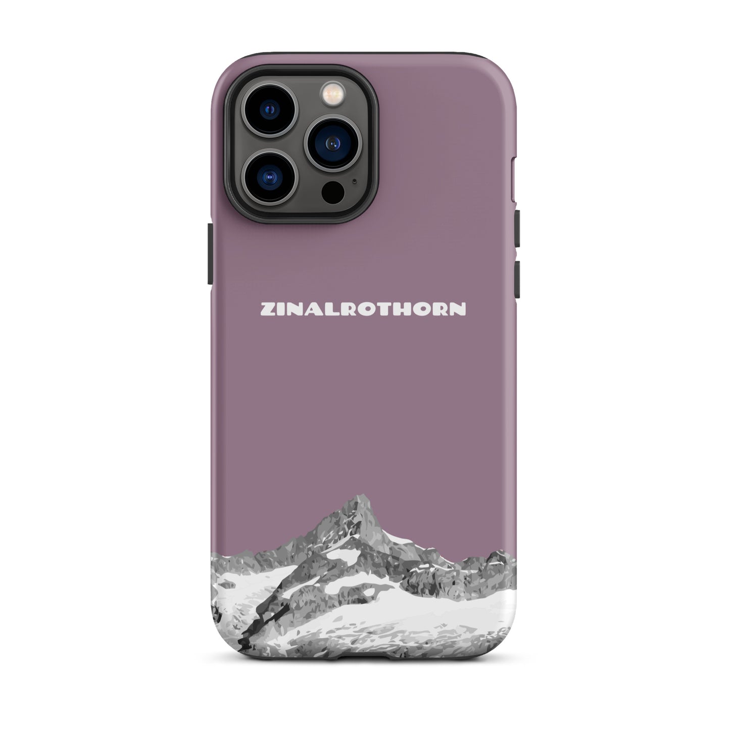 iPhone Case - Zinalrothorn - Pastellviolett für Apple iPhone 13 Pro Max: Hard Case mit dem Berggipfel des Zinalrothorns zwischen Zinal und Zermatt im Wallis 