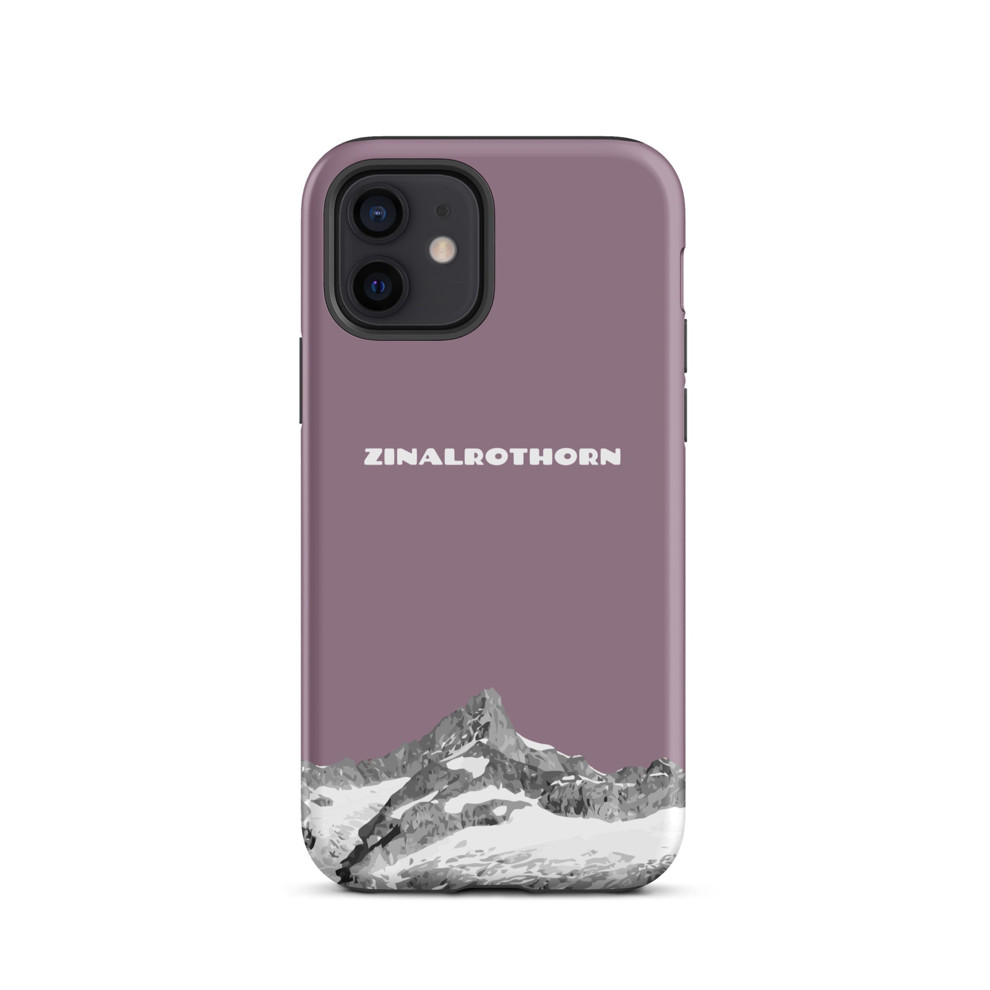 iPhone Case - Zinalrothorn - Pastellviolett für Apple iPhone 12: Hard Case mit dem Berggipfel des Zinalrothorns zwischen Zinal und Zermatt im Wallis 