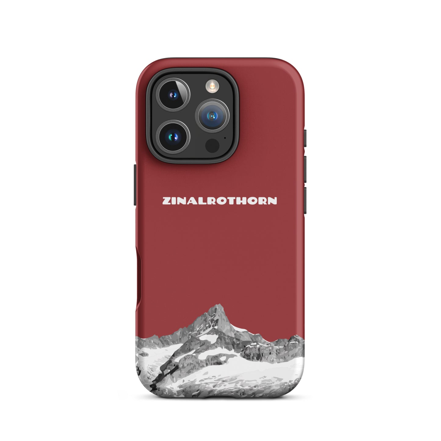 Rote iPhone 16 Pro Hard Case mit Zinalrothorn-Bergmotiv, robust und stylisch für Apple iPhone