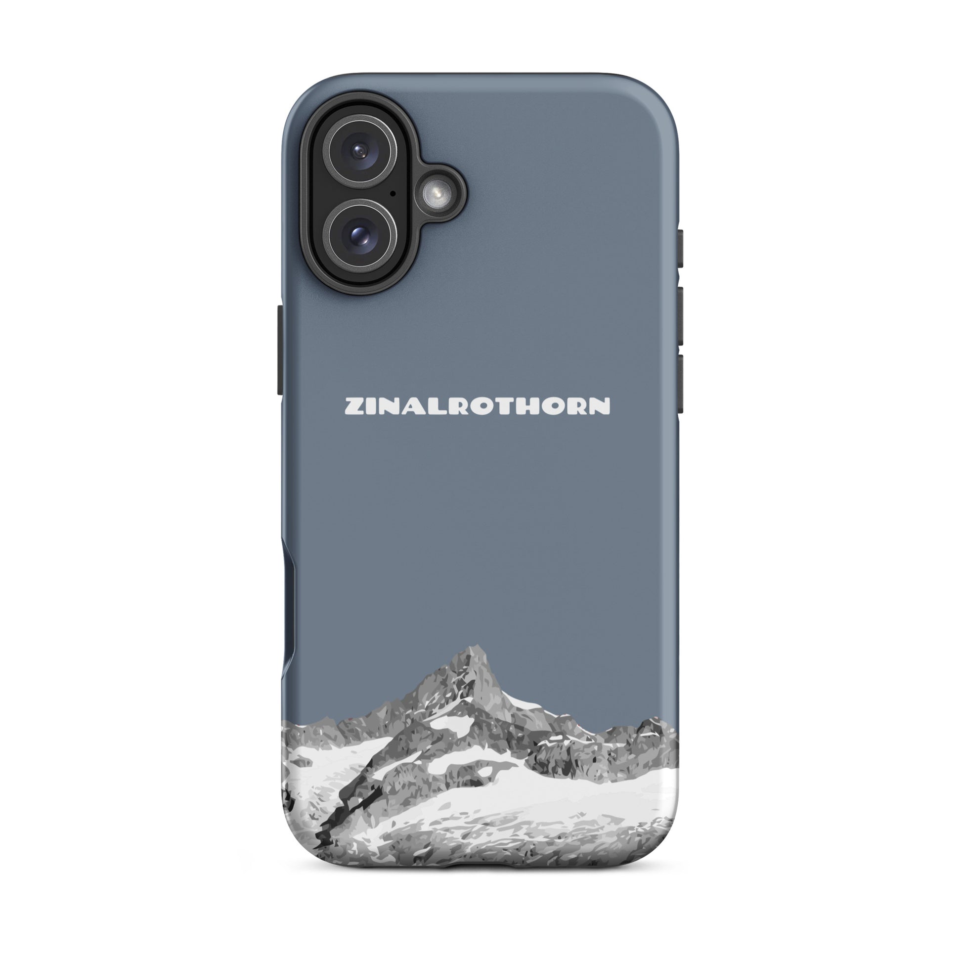 iPhone Case - Zinalrothorn - Schiefergrau für Apple iPhone 16 Plus: Hard Case mit dem Berggipfel des Zinalrothorns zwischen Zinal und Zermatt im Wallis 