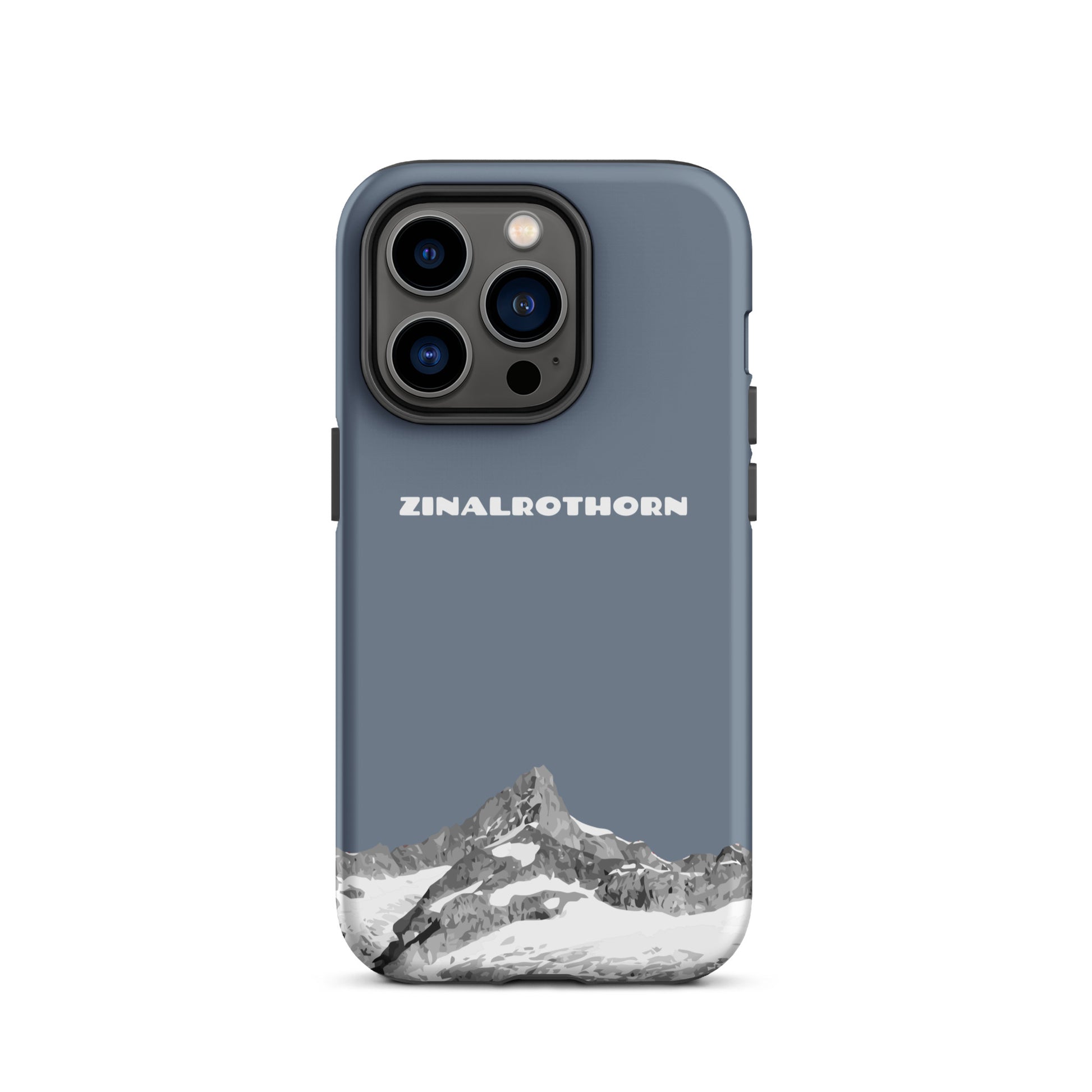 iPhone Case - Zinalrothorn - Schiefergrau für Apple iPhone 14 Pro: Hard Case mit dem Berggipfel des Zinalrothorns zwischen Zinal und Zermatt im Wallis 