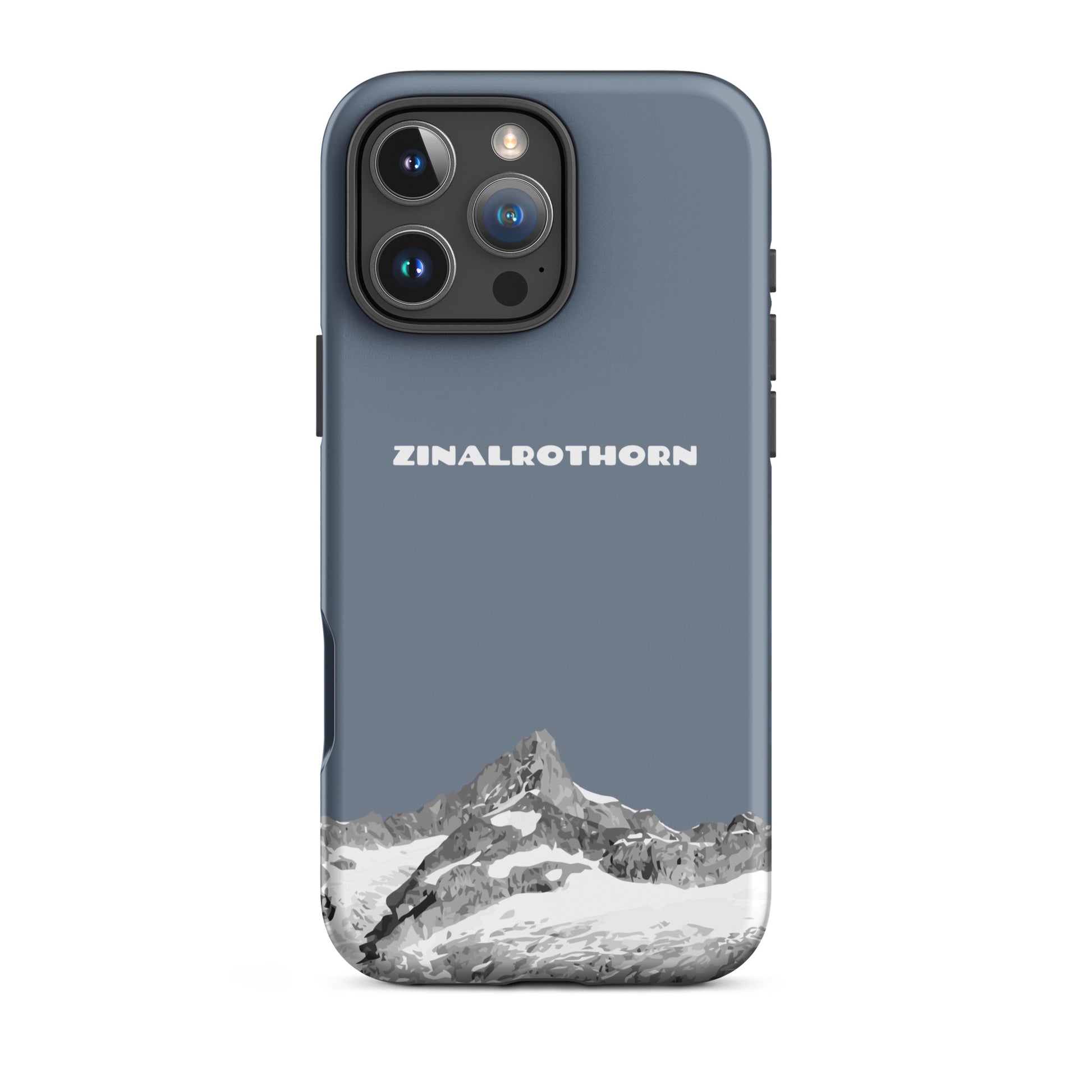 iPhone Case - Zinalrothorn - Schiefergrau für Apple iPhone 16 Pro Max: Hard Case mit dem Berggipfel des Zinalrothorns zwischen Zinal und Zermatt im Wallis 