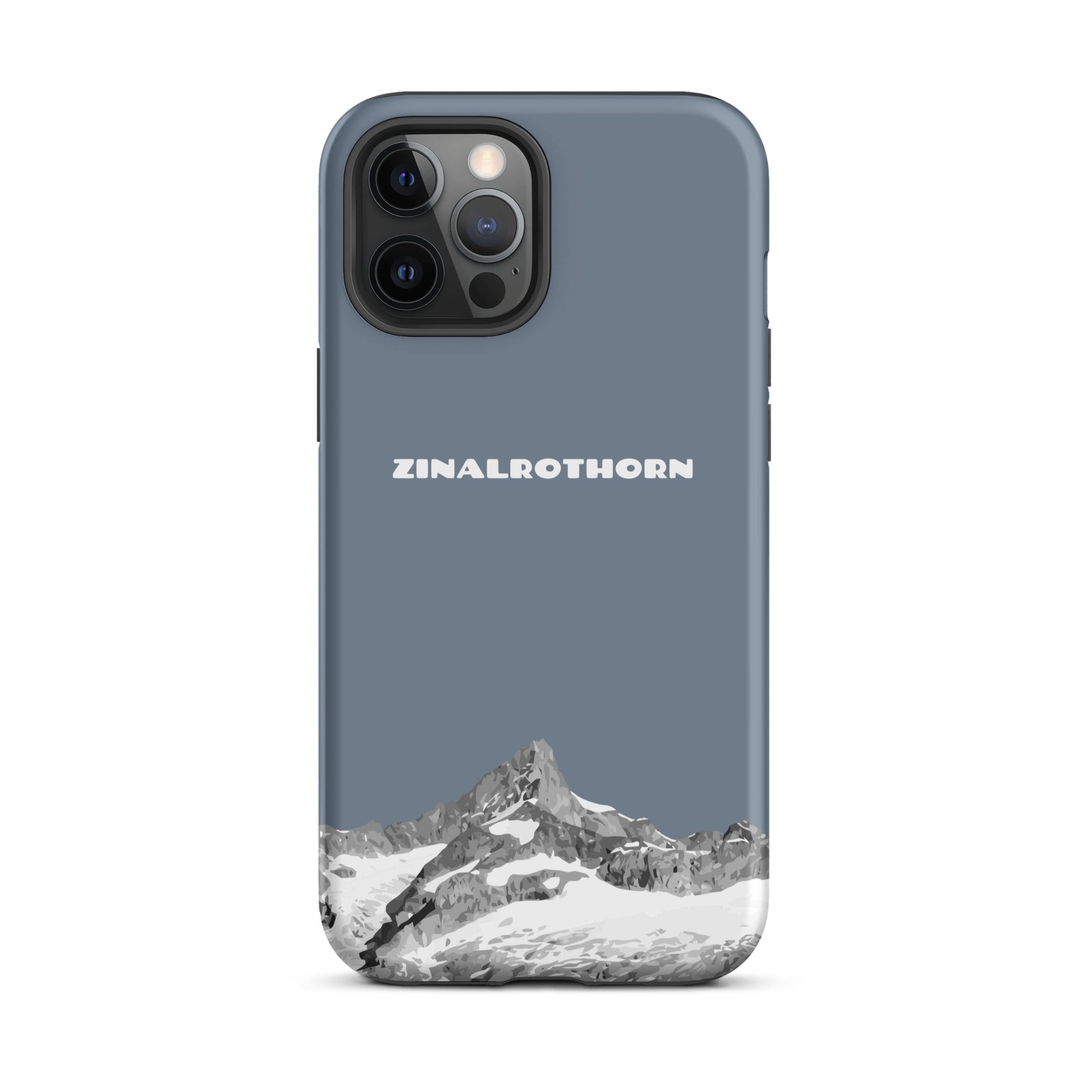 iPhone Case - Zinalrothorn - Schiefergrau für Apple iPhone 12 Pro Max: Hard Case mit dem Berggipfel des Zinalrothorns zwischen Zinal und Zermatt im Wallis 