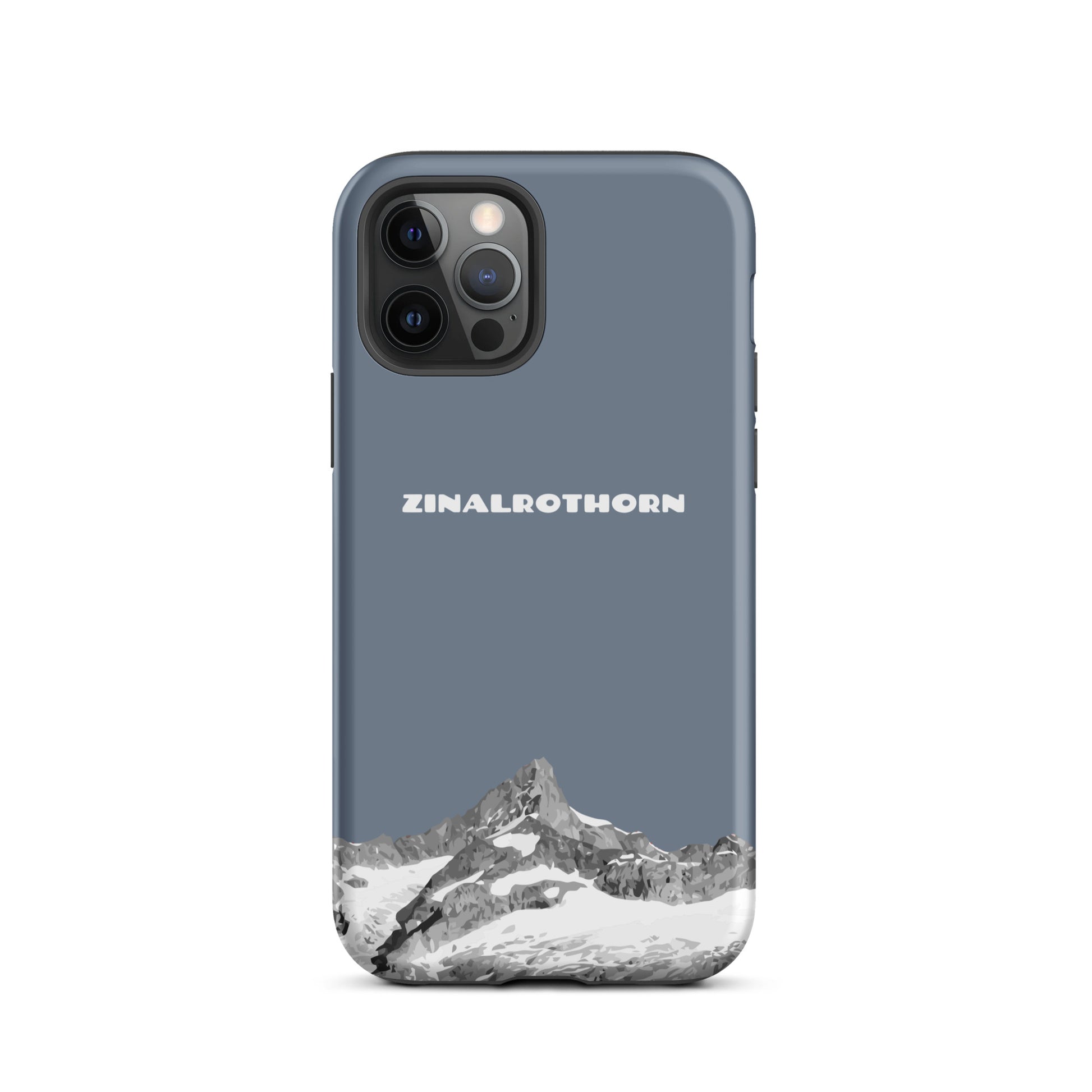 iPhone Case - Zinalrothorn - Schiefergrau für Apple iPhone 12 Pro: Hard Case mit dem Berggipfel des Zinalrothorns zwischen Zinal und Zermatt im Wallis 